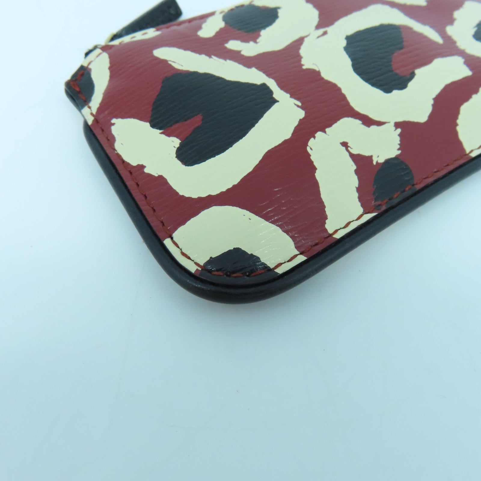 GUCCI 塗層帆布Coins Case金扣錢包紅色/白色/黑色