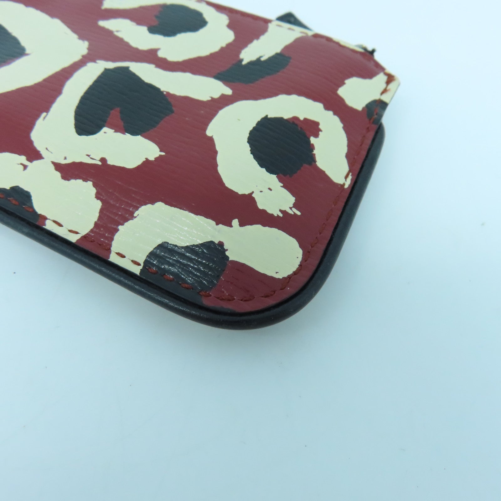 GUCCI 塗層帆布Coins Case金扣錢包紅色/白色/黑色