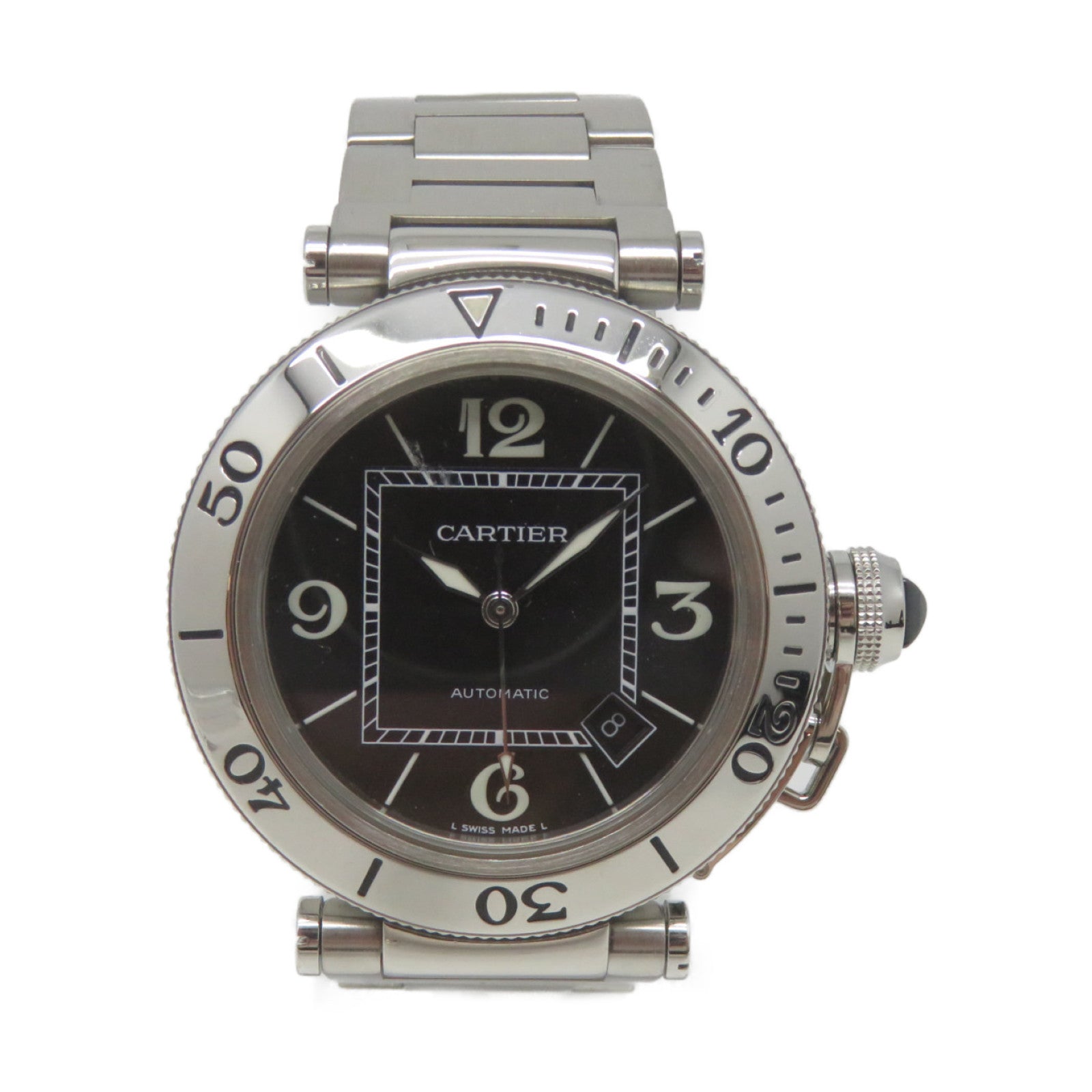 CARTIER Pasha 40mm Watch不鏽鋼自動機芯手錶黑色