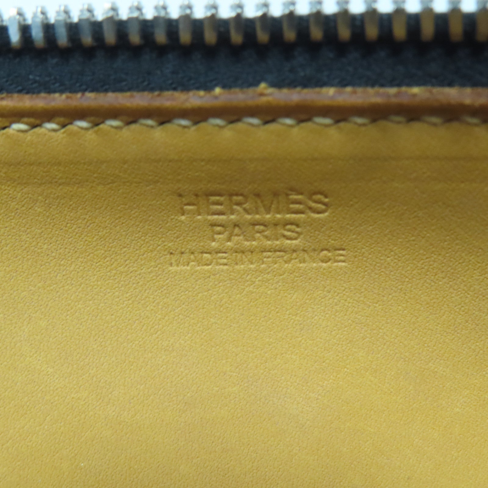 HERMES Liegee皮革Paris Bombay銀扣手挽袋黑色