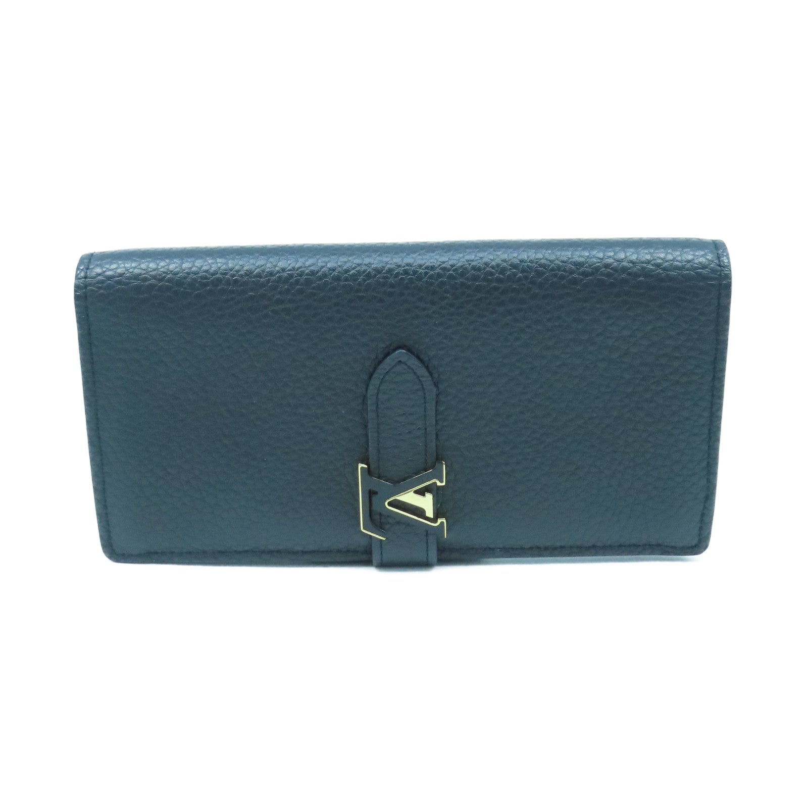 LOUIS VUITTON 【激減優惠】Taurillon皮革Capucines金扣長錢包黑色
