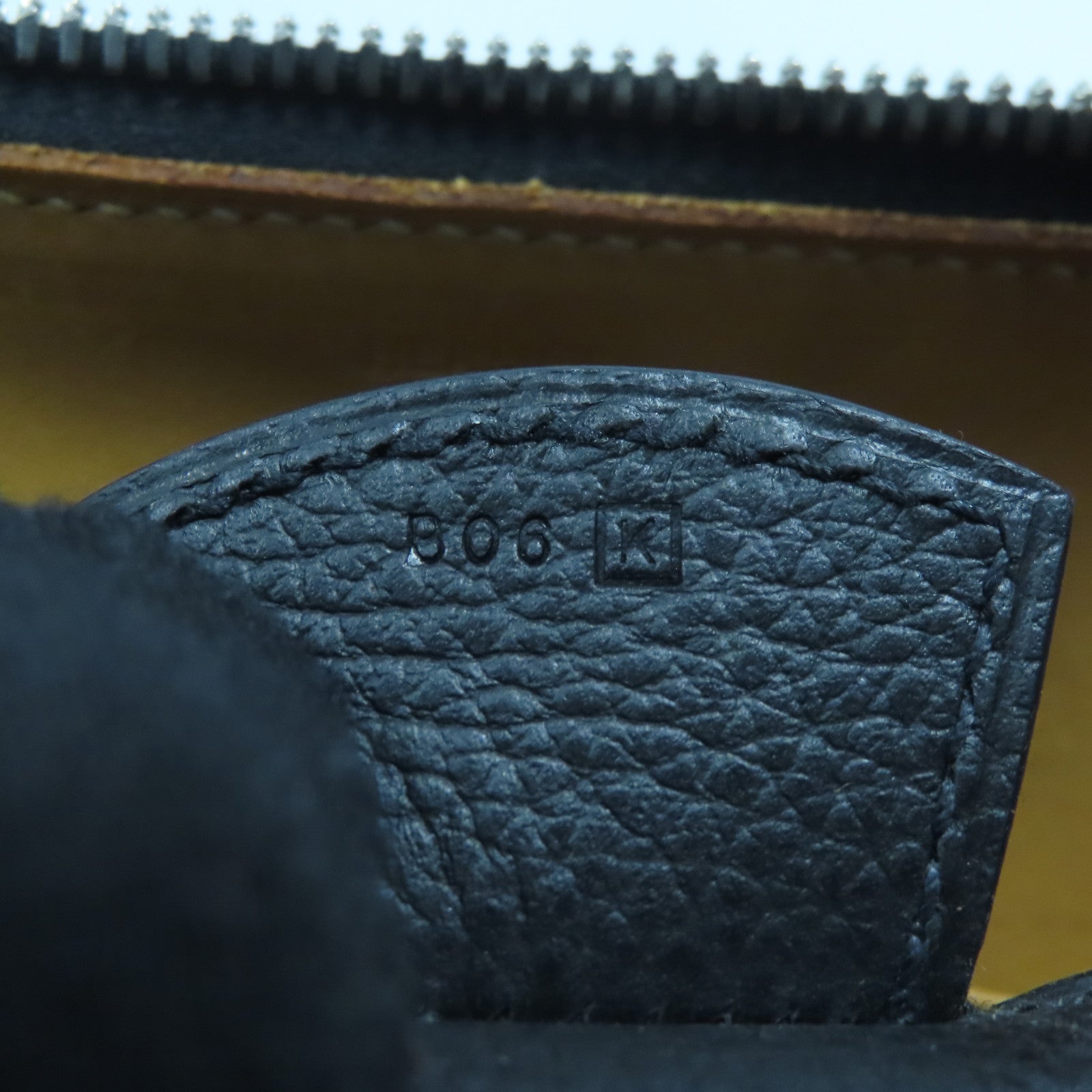 HERMES Liegee皮革Paris Bombay銀扣手挽袋黑色