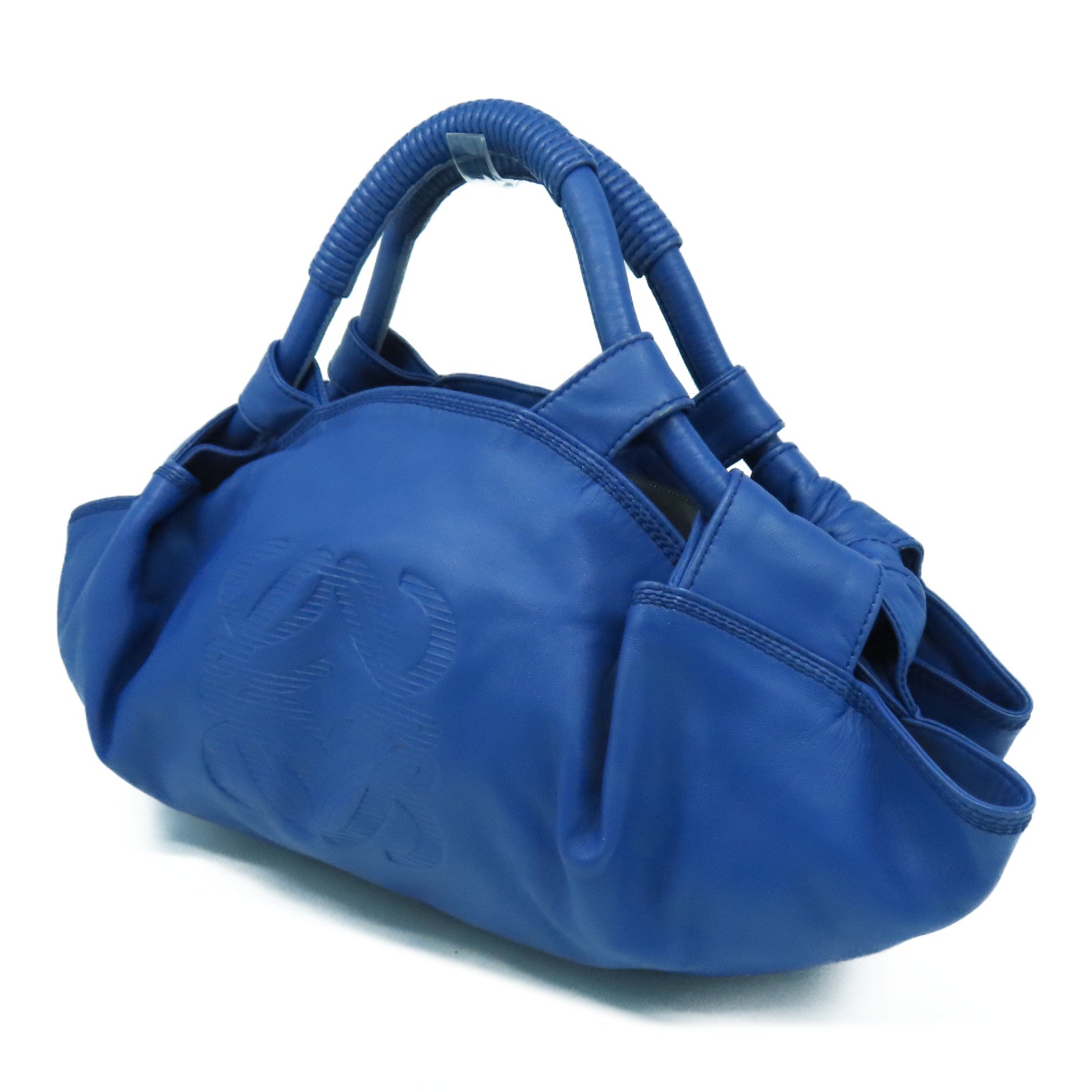 LOEWE 羊皮皮革Nappa Aire金扣手挽袋藍色
