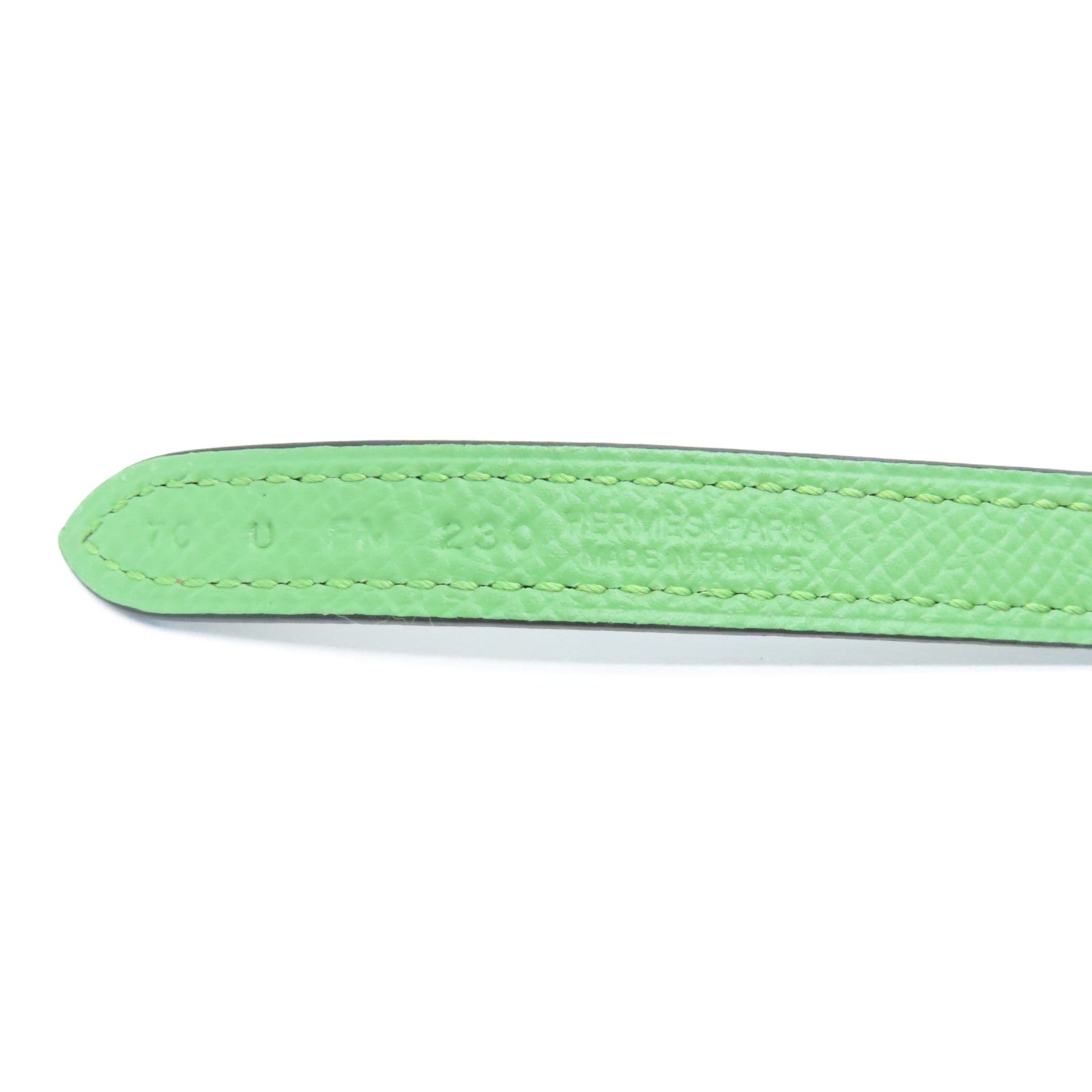 HERMES 【激減優惠】Epsom皮革H Torsade Belt 70cm金扣皮帶Vert Criquet綠色