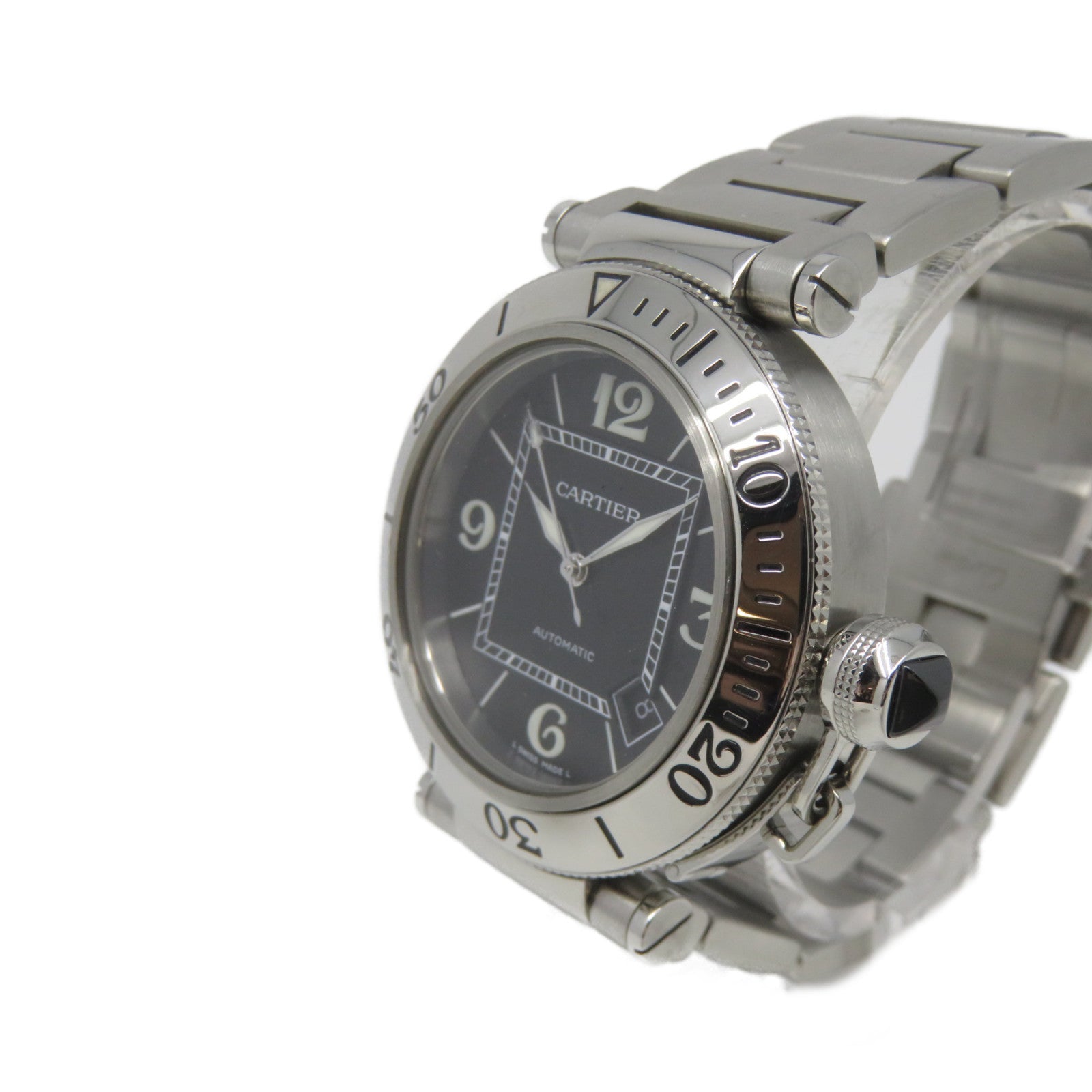 CARTIER Pasha 40mm Watch不鏽鋼自動機芯手錶黑色