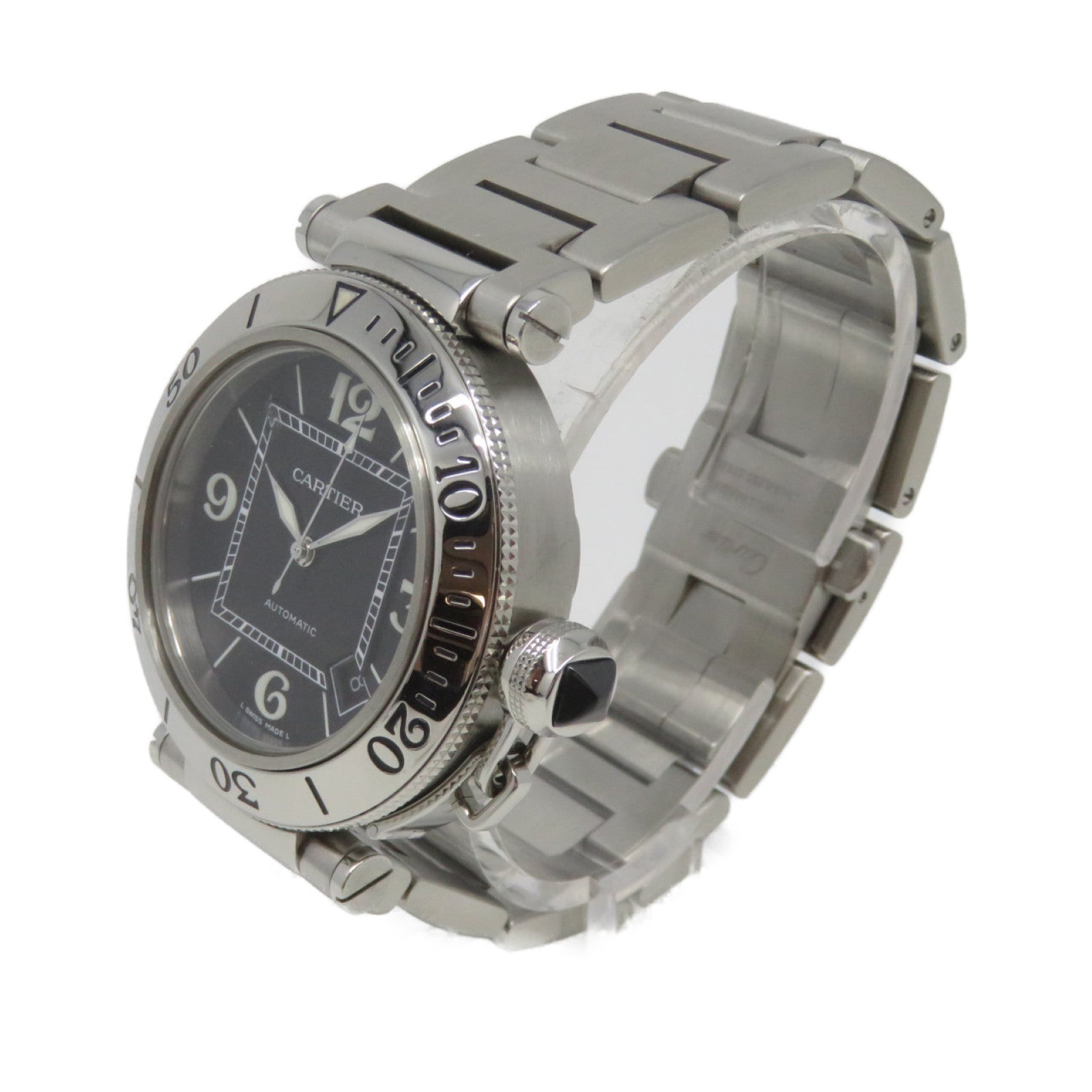 CARTIER Pasha 40mm Watch不鏽鋼自動機芯手錶黑色