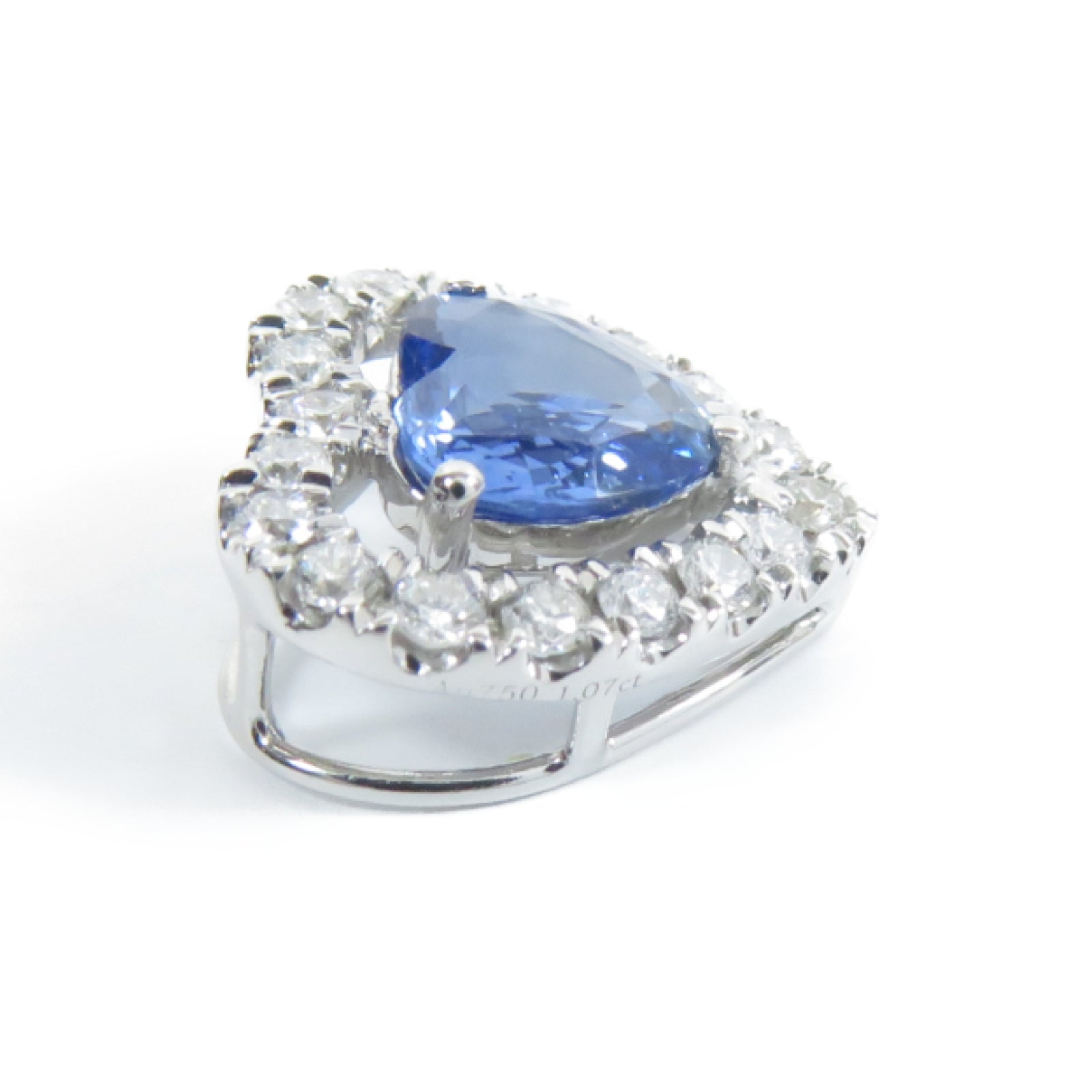 JEWELRY 18K白金Sapphire Pendant Top 1.07ct藍寶石吊墜