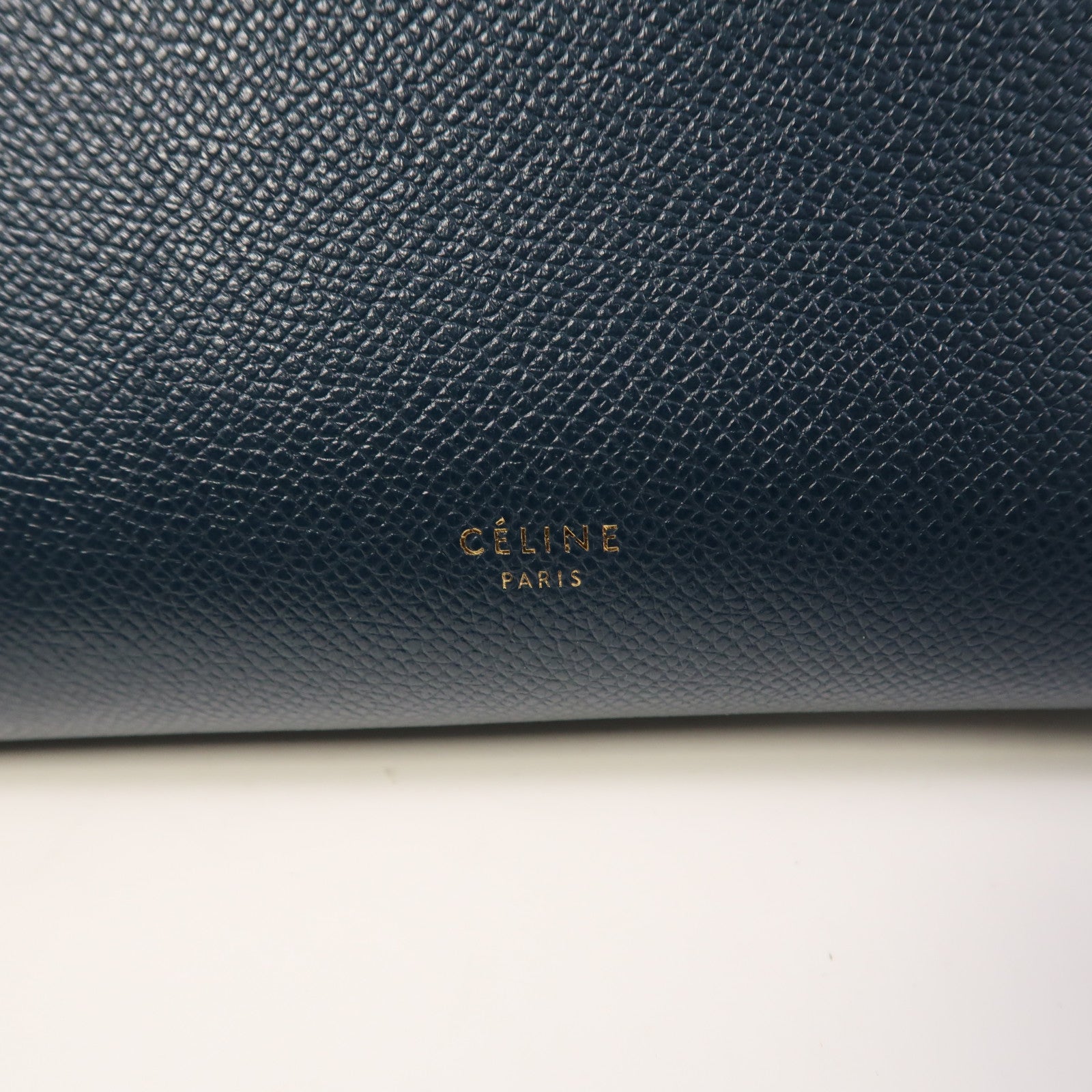 CELINE 牛皮皮革Micro Belt Bag金扣手挽肩背兩用袋藍色
