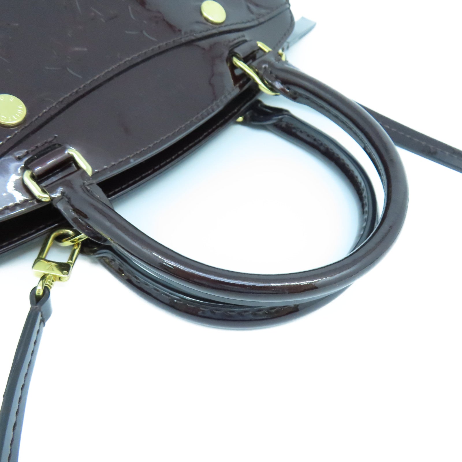 LOUIS VUITTON Monogram Vernis Brera PM金扣手挽肩背兩用袋紅色