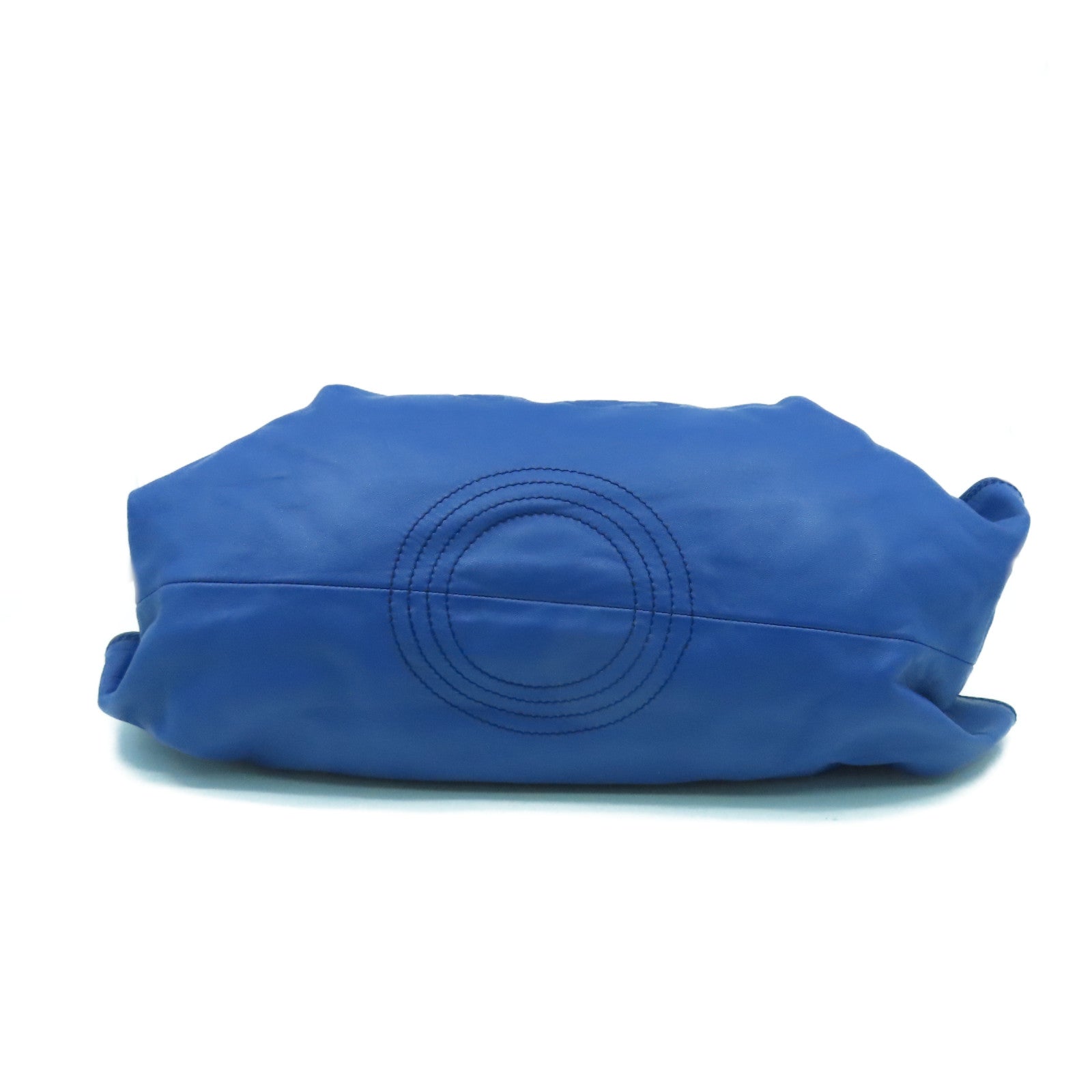 LOEWE 羊皮皮革Nappa Aire金扣手挽袋藍色