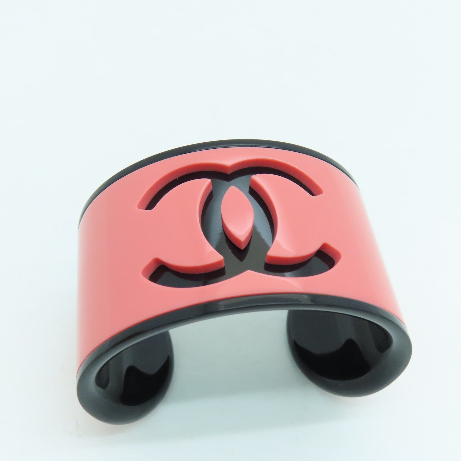 CHANEL PVC Bangle手镯粉红色/黑色