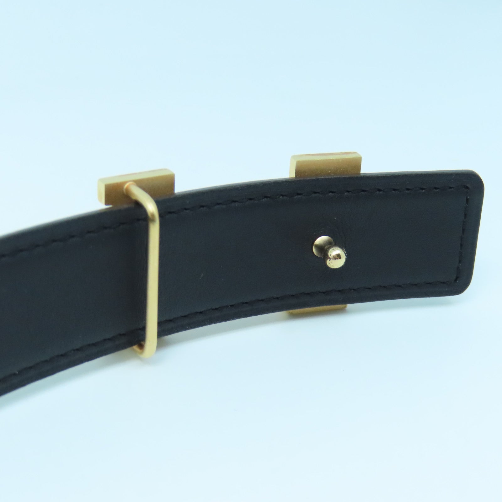 HERMES Veau Epsom Leather H Belt 80Cm Gold Buckle Belt Elephant Gray