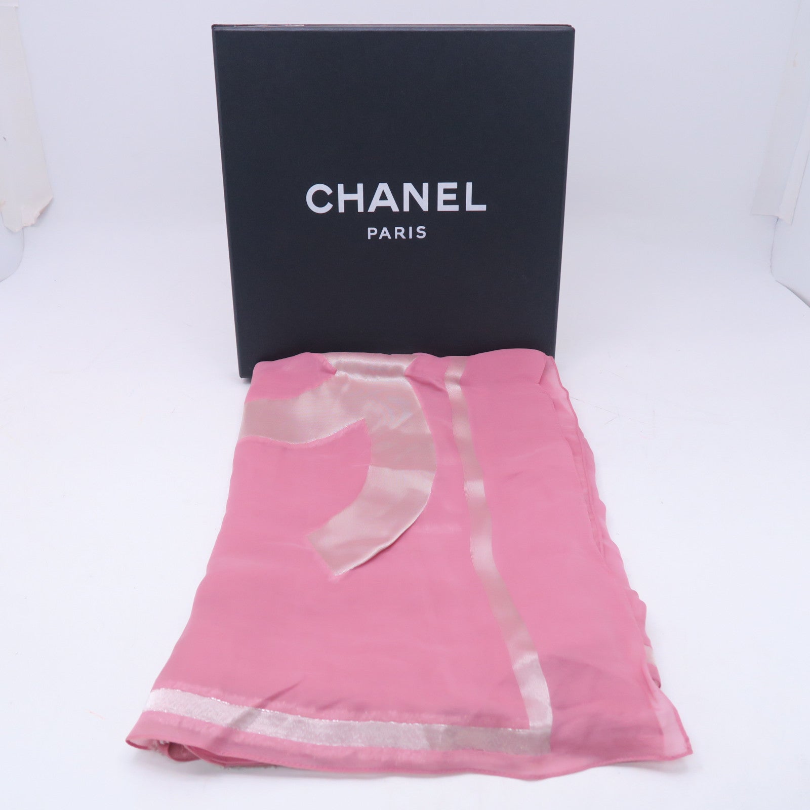 CHANEL 絲質Scarf圍巾粉紅色