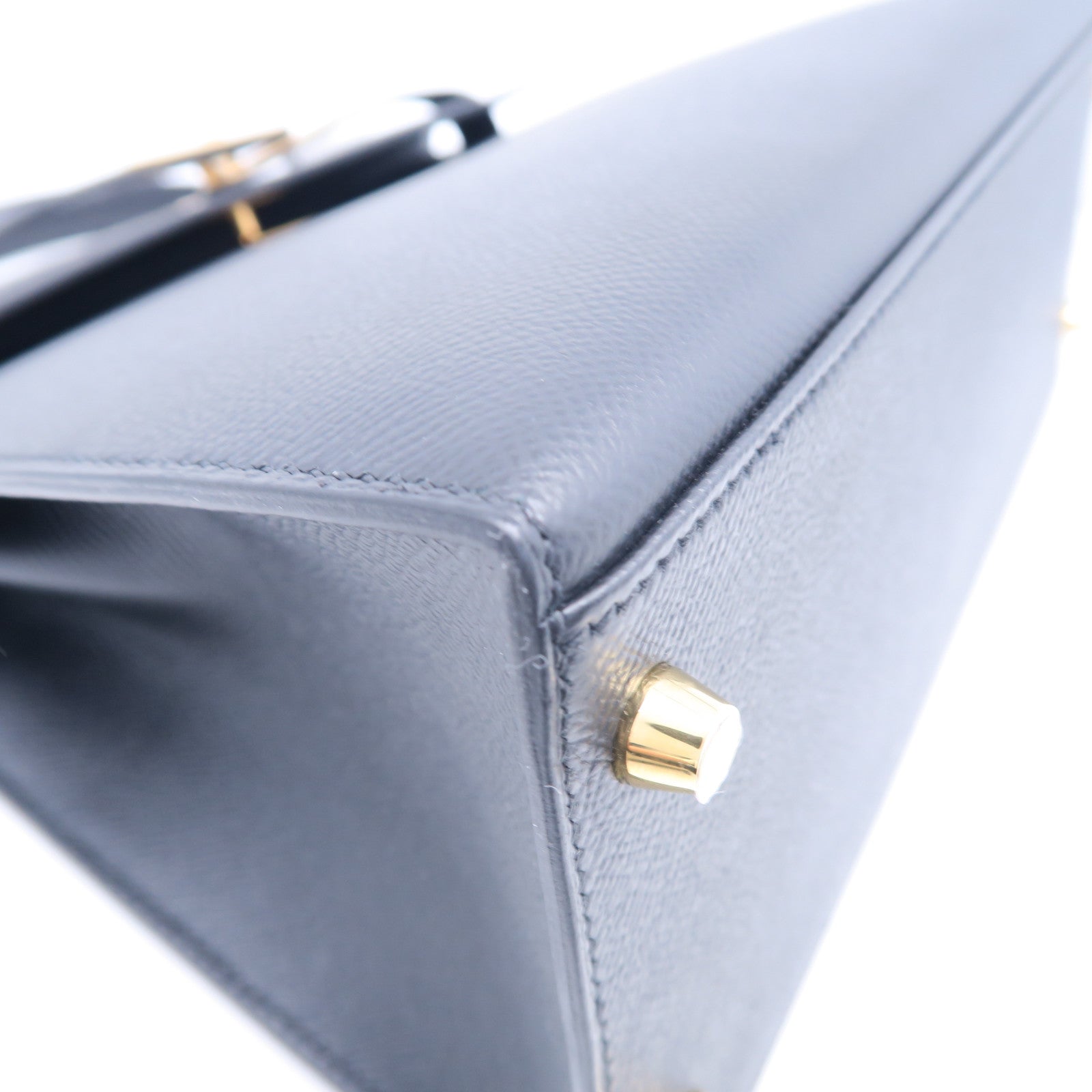 HERMES Veau Epsom皮革Kelly 28金扣手挽肩背兩用袋黑色