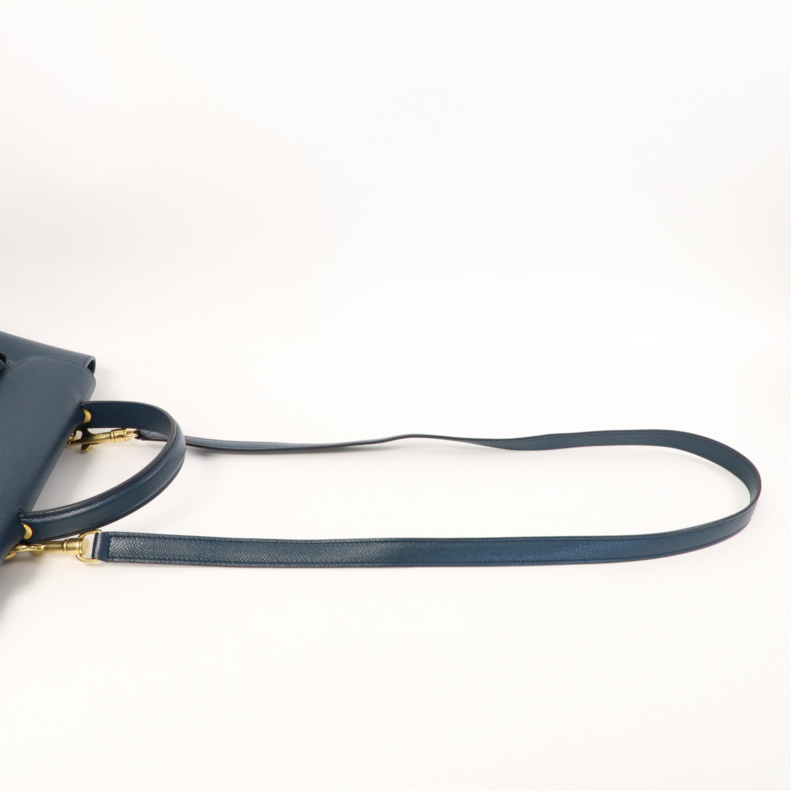 CELINE 牛皮皮革Micro Belt Bag金扣手挽肩背兩用袋藍色