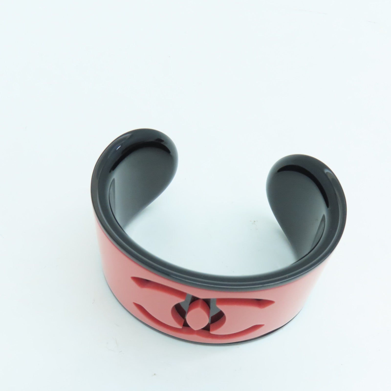 CHANEL PVC Bangle手镯粉红色/黑色