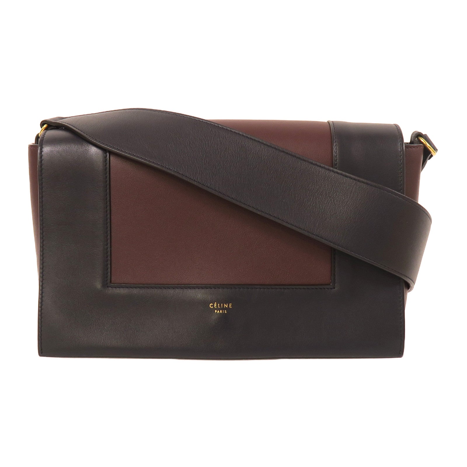 CELINE 牛皮皮革Shoulder Bag金扣肩背袋紅色/藍色