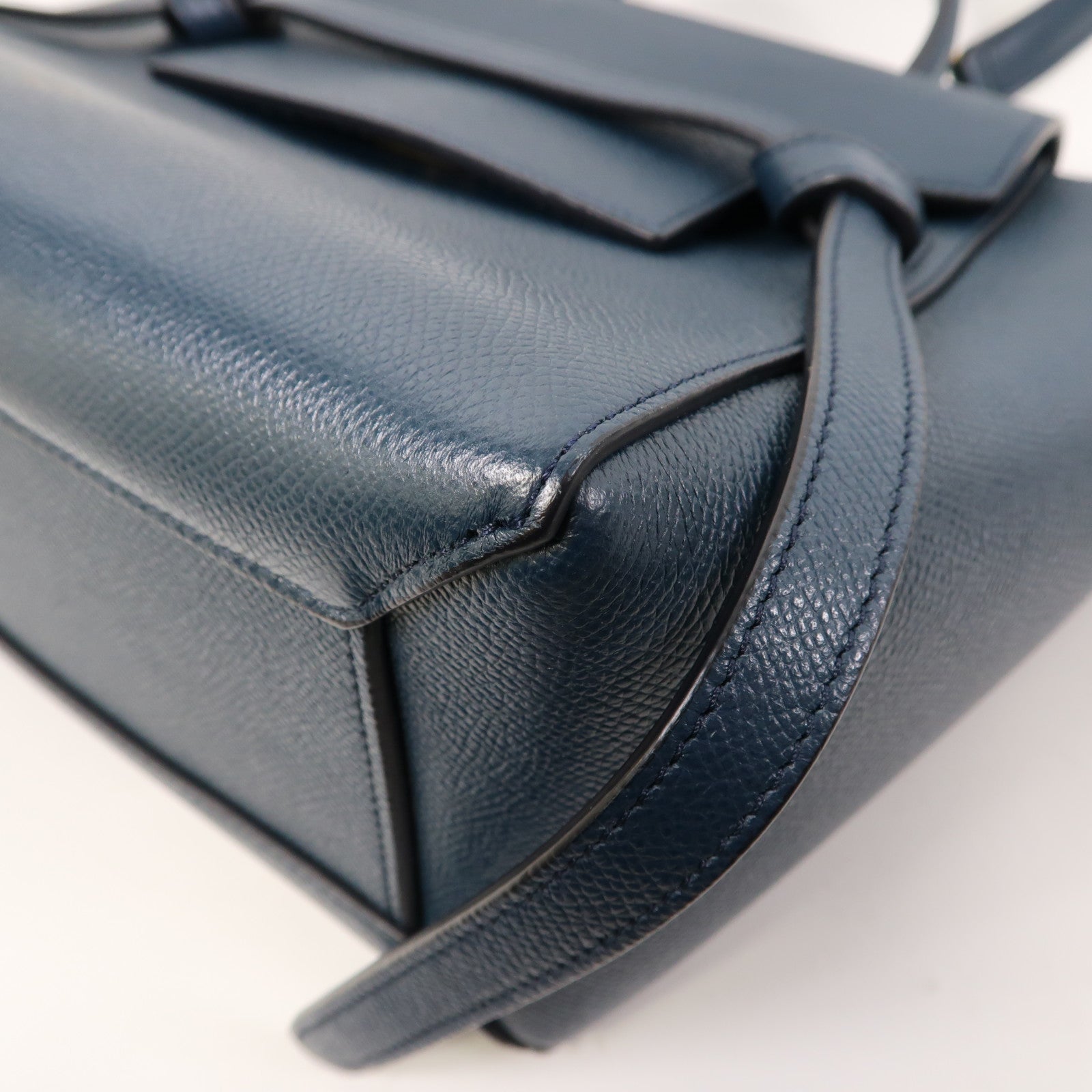 CELINE 牛皮皮革Micro Belt Bag金扣手挽肩背兩用袋藍色