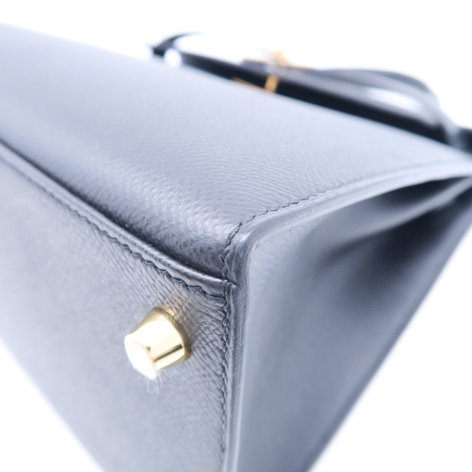 HERMES Veau Epsom皮革Kelly 28金扣手挽肩背兩用袋黑色