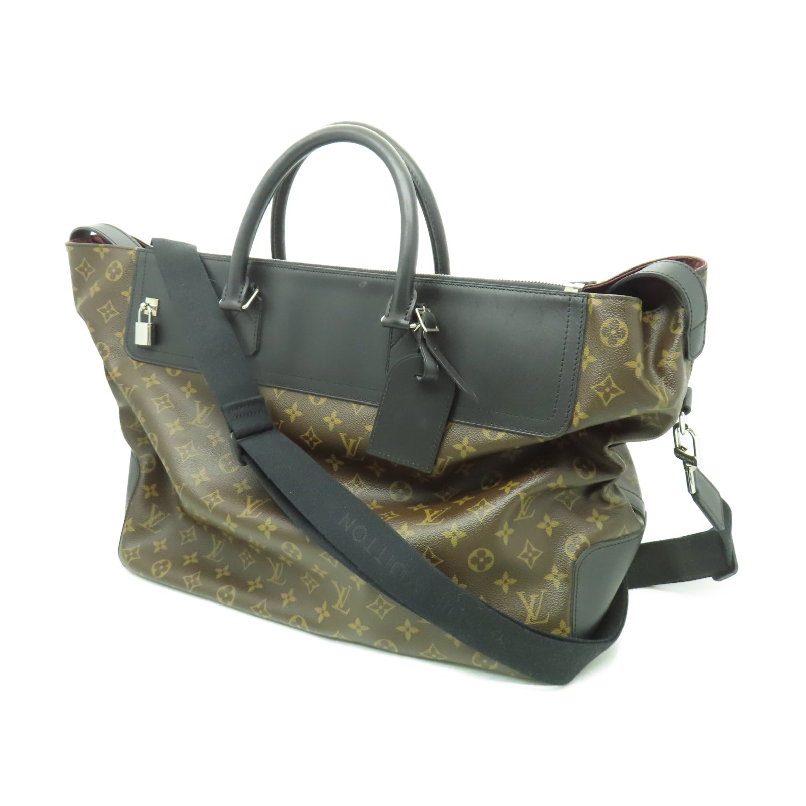 LOUIS VUITTON Monogram Neo Greenwich銀扣手挽肩背兩用袋棕色/黑色
