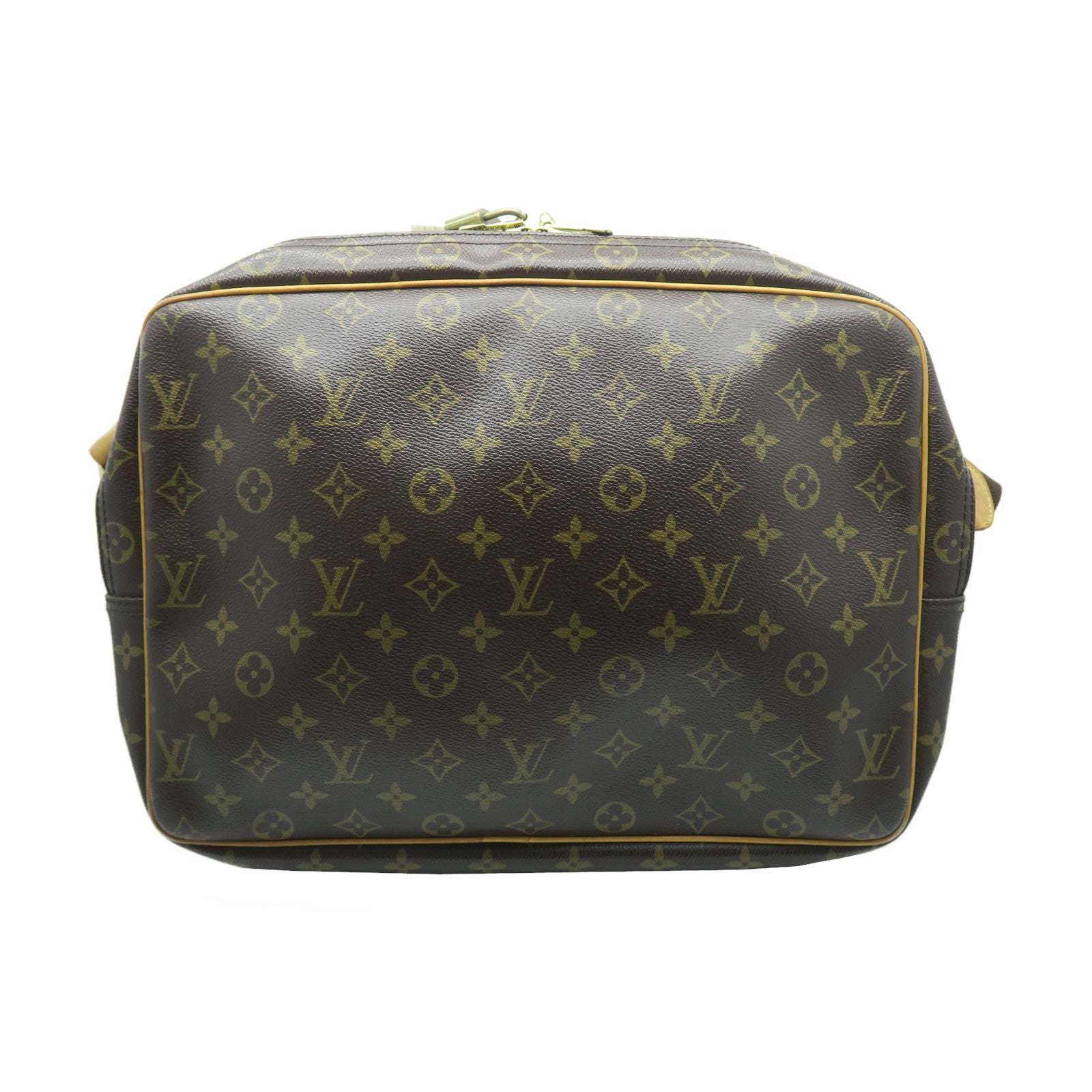 LOUIS VUITTON Monogram Reporter GM金扣肩背袋啡色