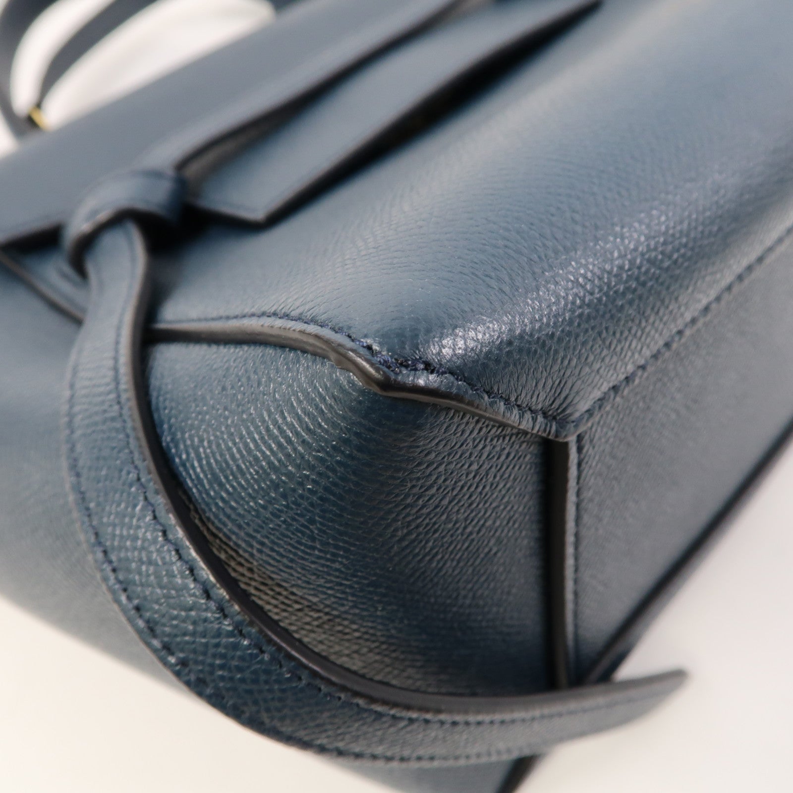 CELINE 牛皮皮革Micro Belt Bag金扣手挽肩背兩用袋藍色