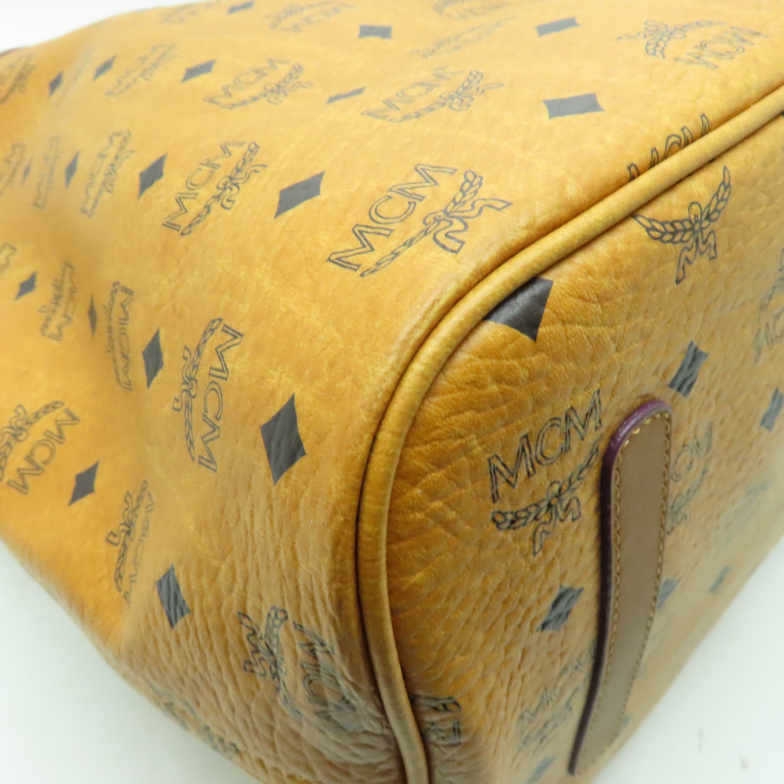 MCM 牛皮皮革Tote Bag金扣手挽袋啡色