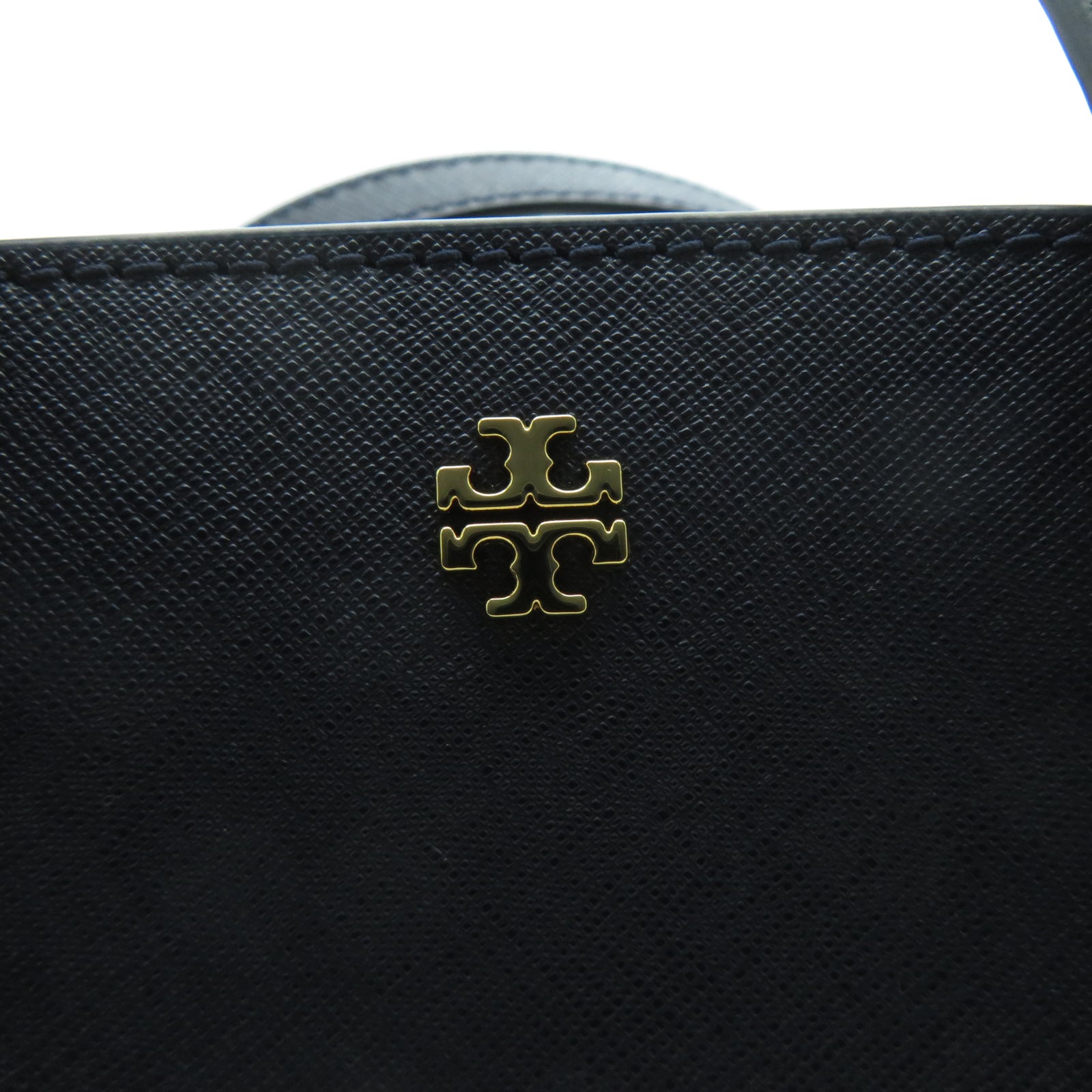 Tory Burch 牛皮皮革2 Way Shoulder金扣手挽肩背兩用袋深藍色