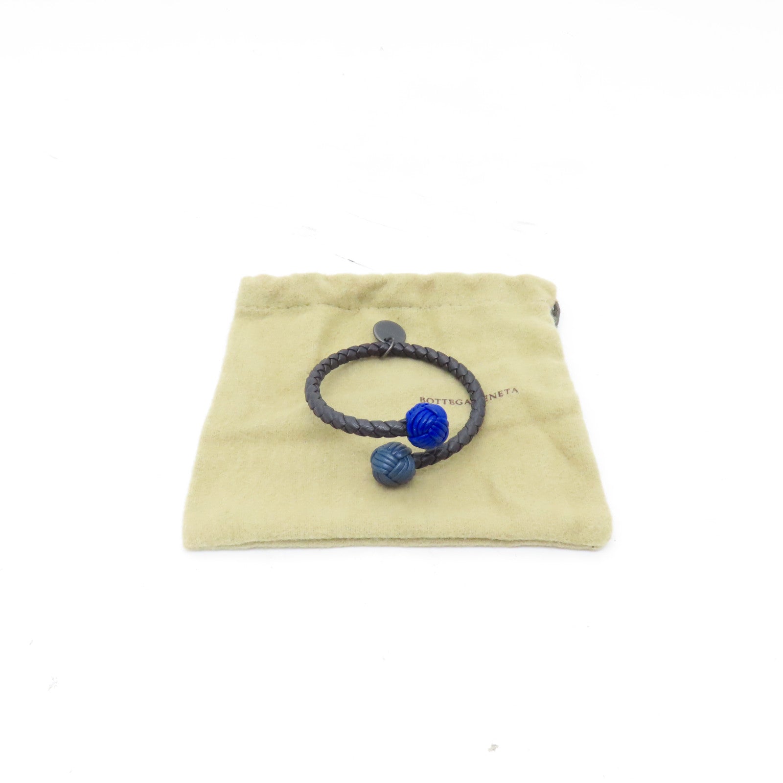 BOTTEGA VENETA 織紋皮革Bracelet手鐲黑色/藍色