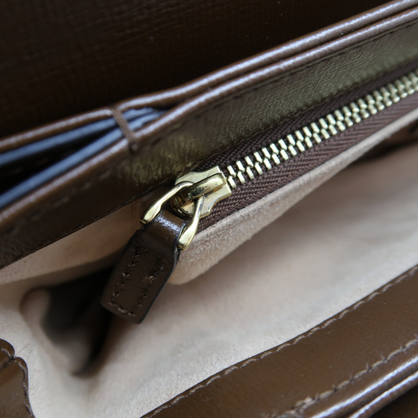 GUCCI 塗層帆布Horsebit 1955 Small金扣肩背袋啡色