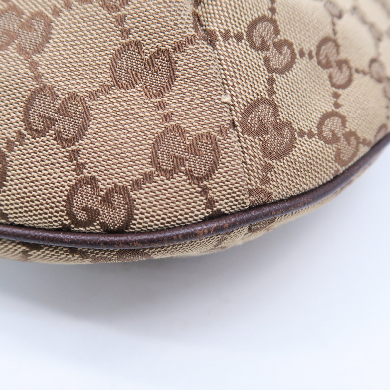 GUCCI 帆布Shoulder Bag銀扣肩背袋啡色