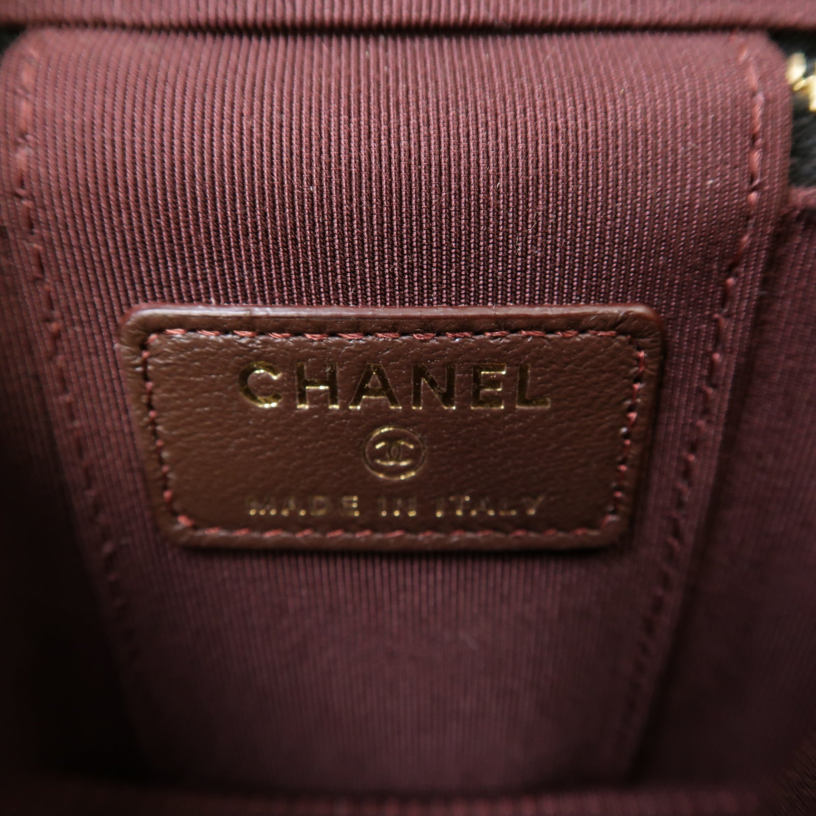 CHANEL 菱格羊皮皮革Chain Shoulder Bag金扣鏈帶肩背袋黒色