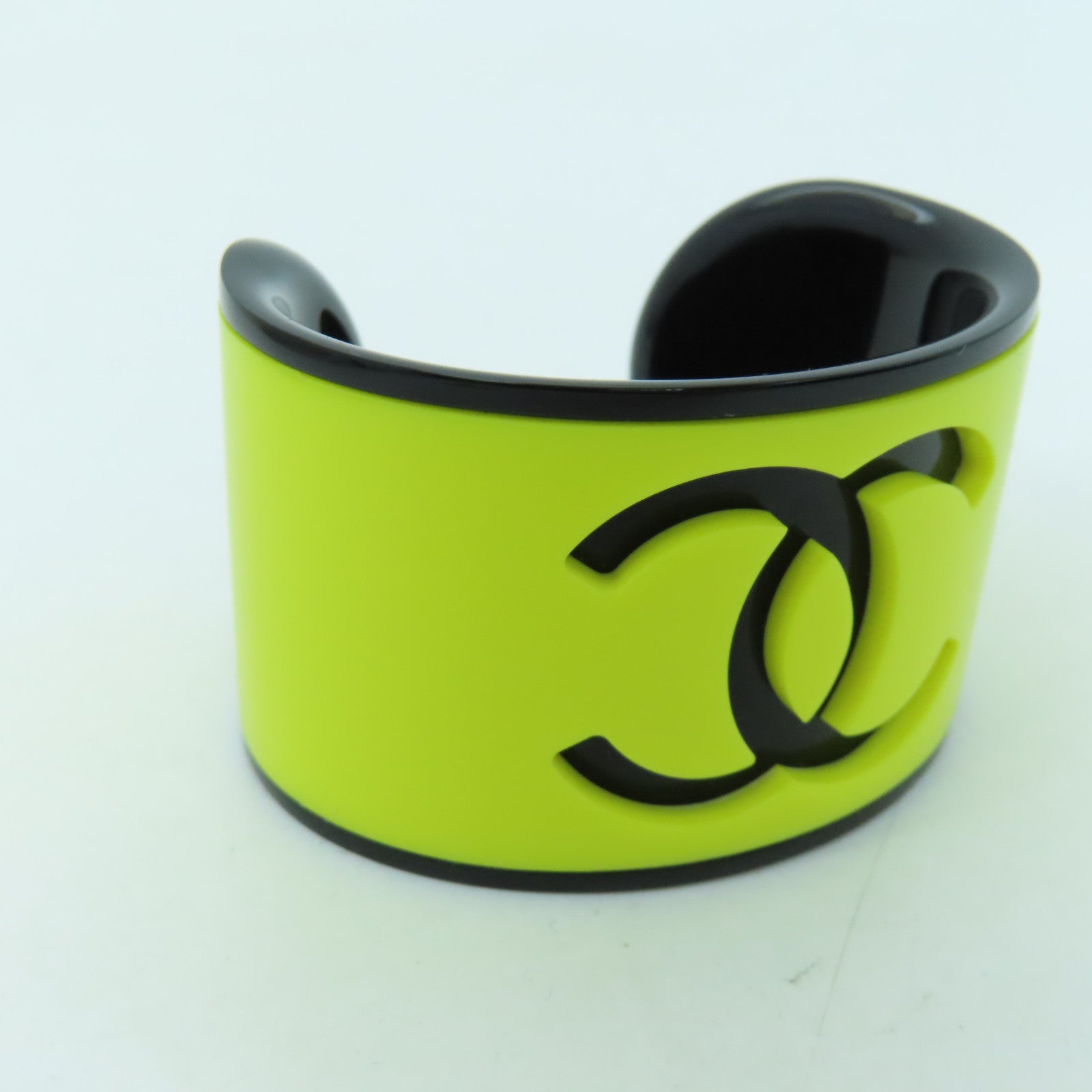 CHANEL PVC Bangle手鐲黒色/黃色