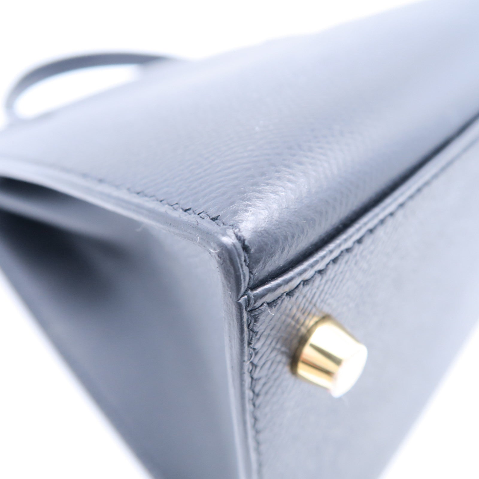 HERMES Veau Epsom皮革Kelly 28金扣手挽肩背兩用袋黑色