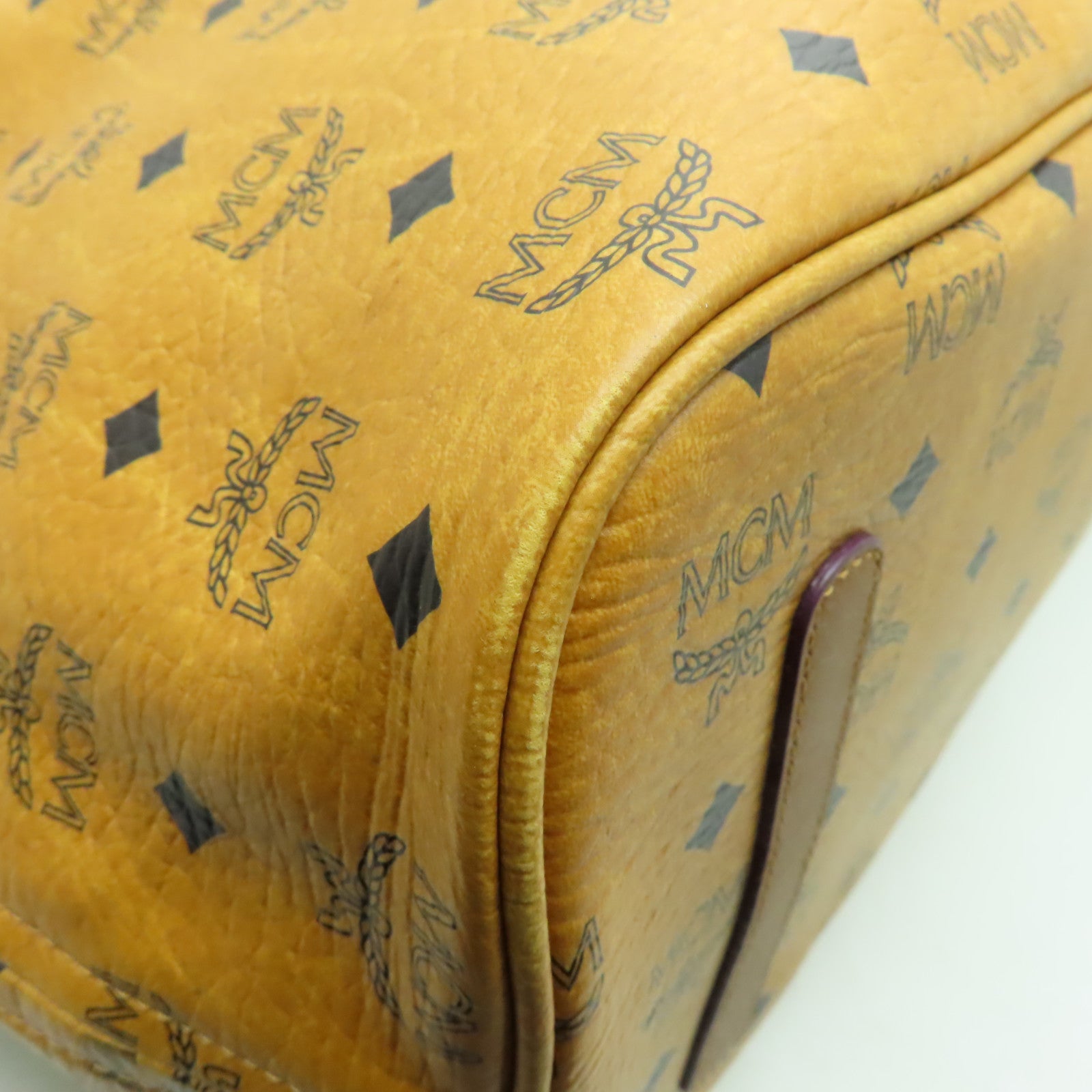 MCM 牛皮皮革Tote Bag金扣手挽袋啡色