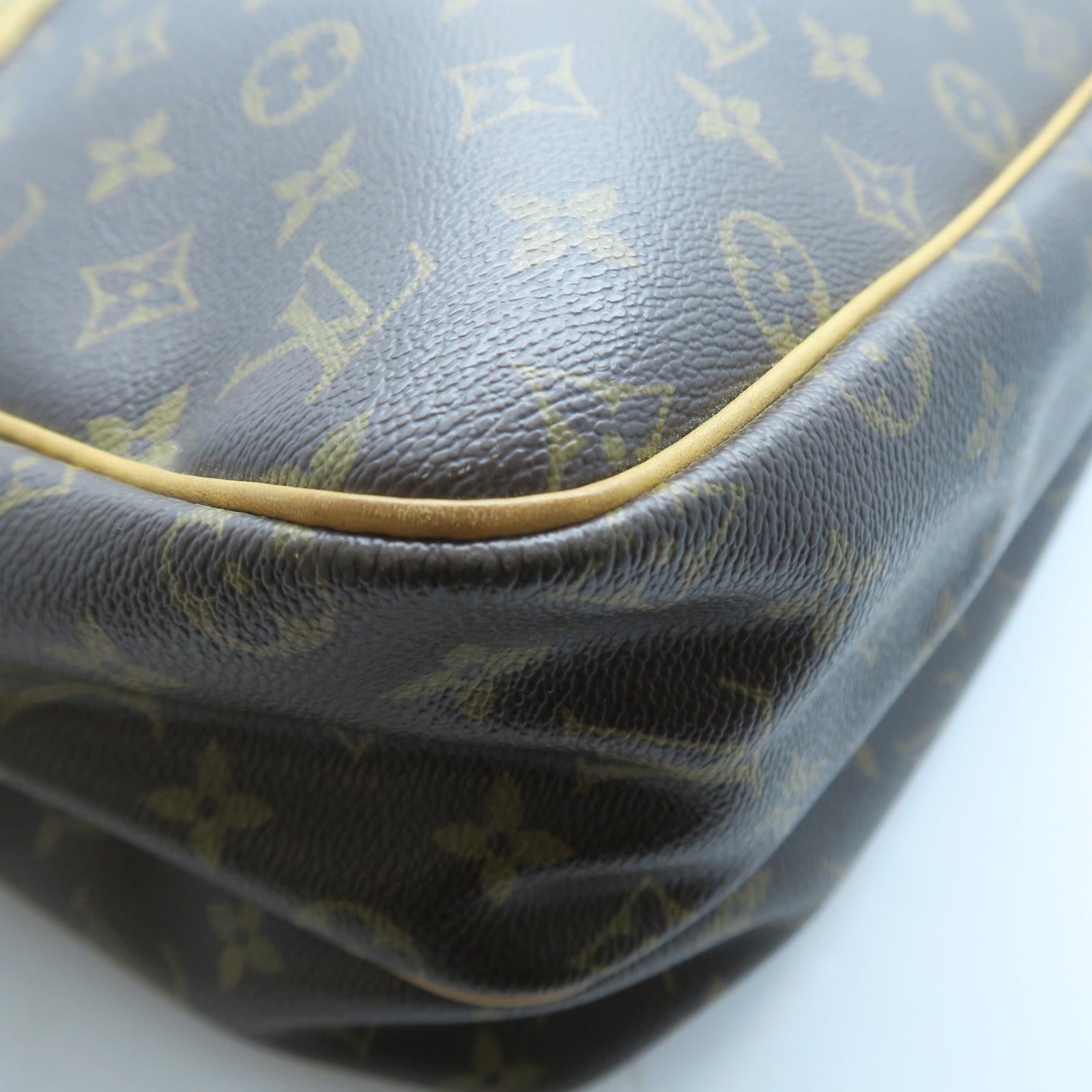 LOUIS VUITTON Monogram Reporter GM金扣肩背袋啡色