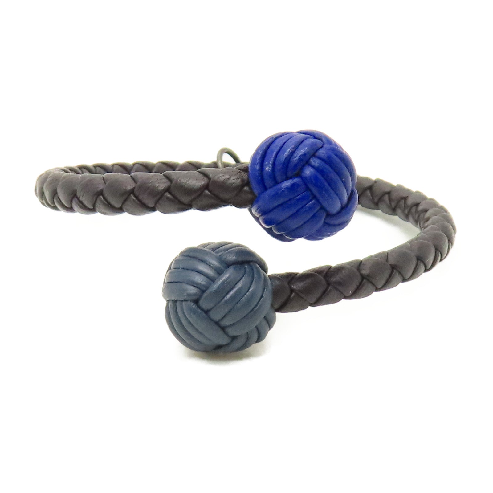 BOTTEGA VENETA 織紋皮革Bracelet手鐲黑色/藍色