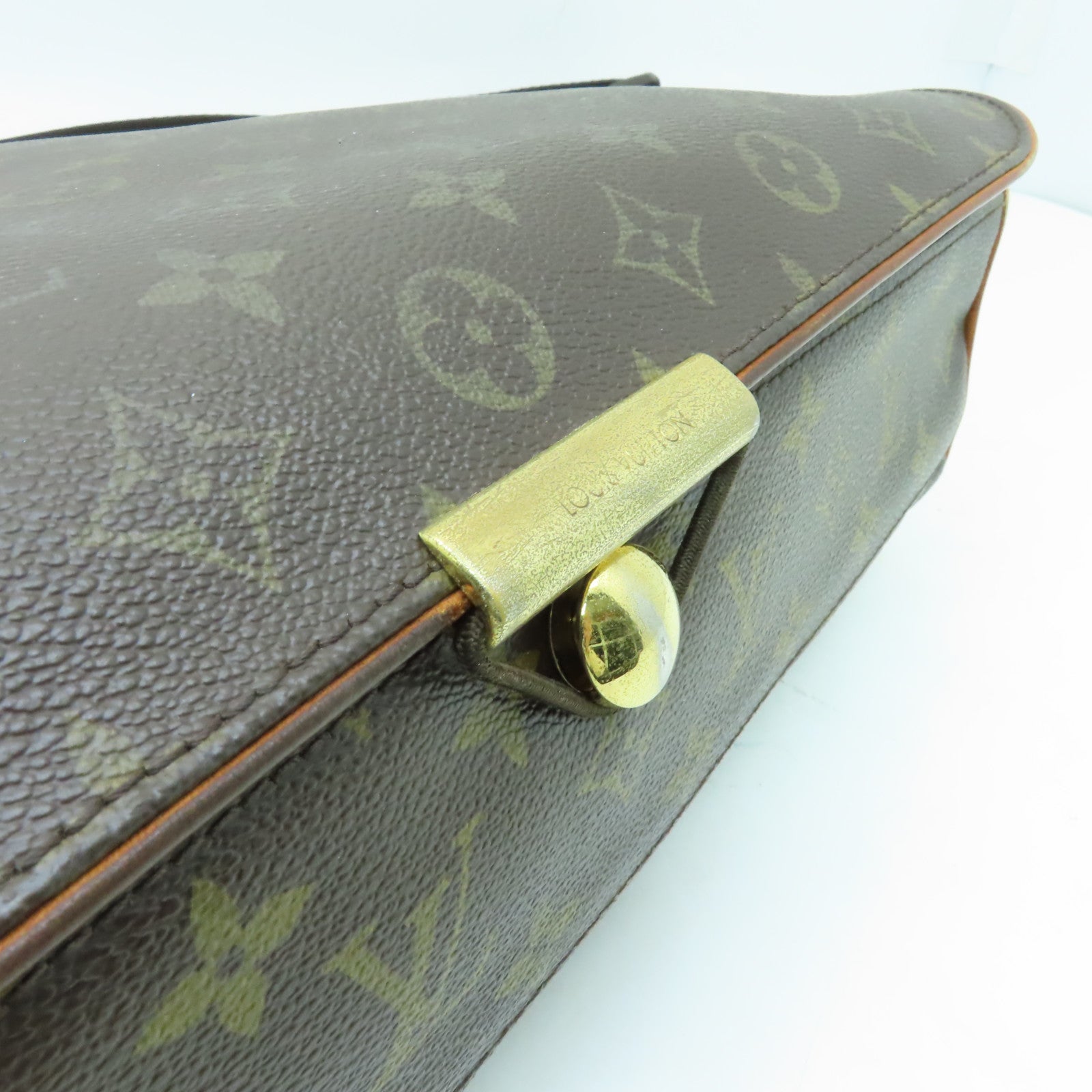 LOUIS VUITTON Monogram Abbeses金扣肩背袋棕色