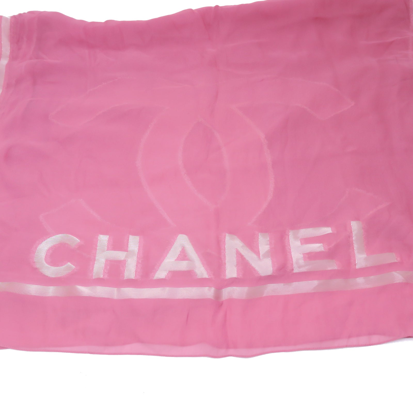 CHANEL 絲質Scarf圍巾粉紅色