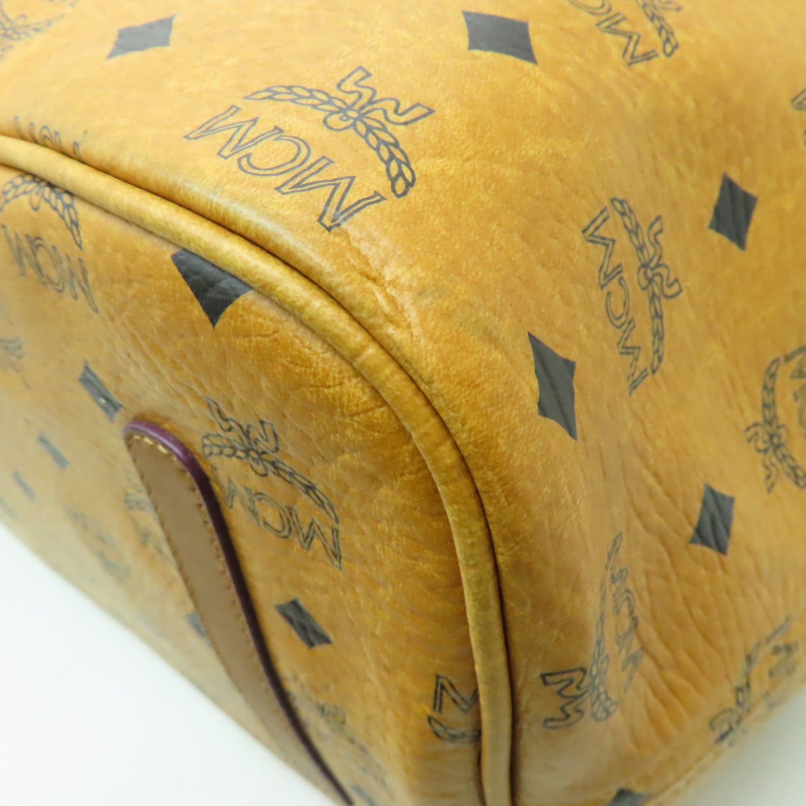 MCM 牛皮皮革Tote Bag金扣手挽袋啡色