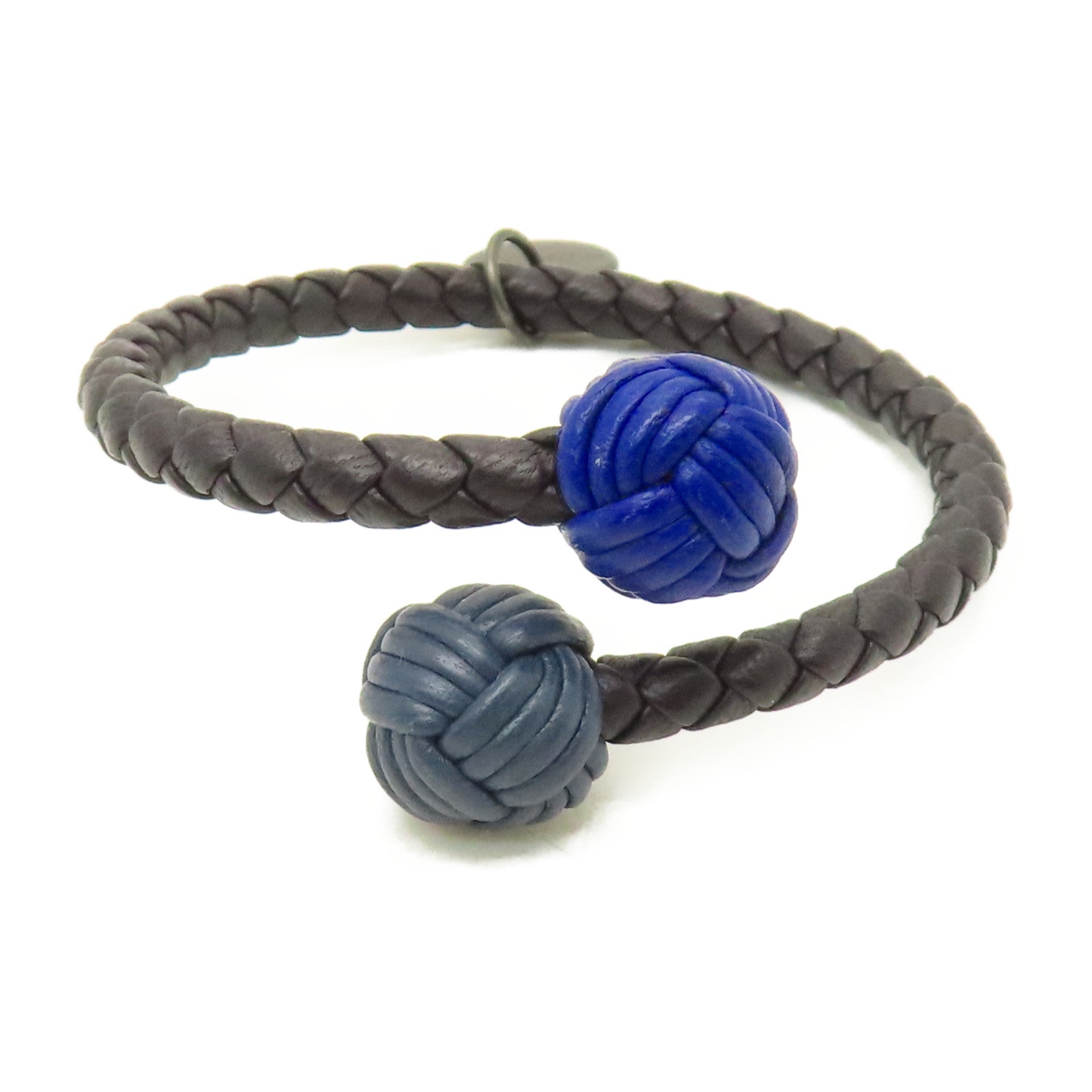 BOTTEGA VENETA 織紋皮革Bracelet手鐲黑色/藍色