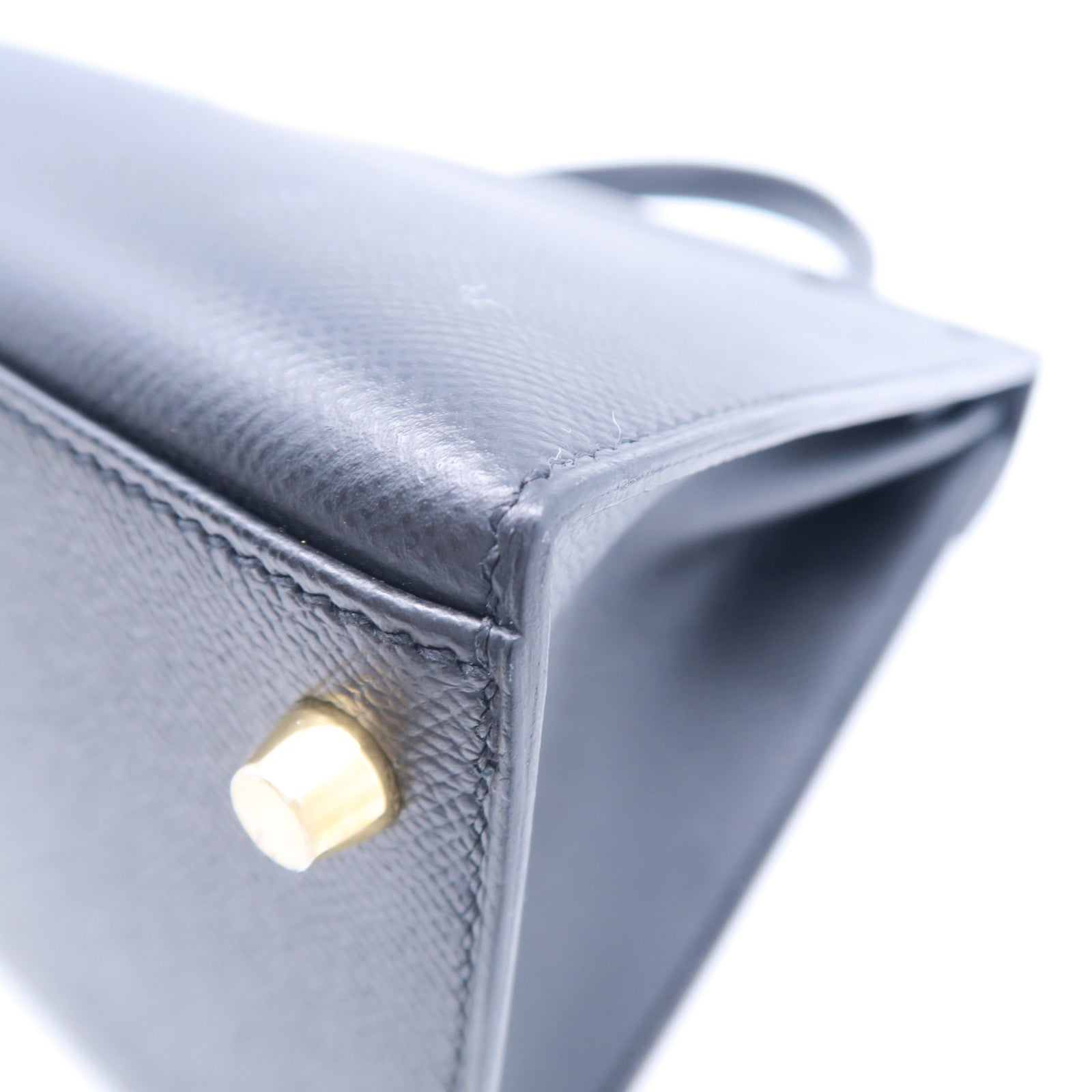 HERMES Veau Epsom皮革Kelly 28金扣手挽肩背兩用袋黑色