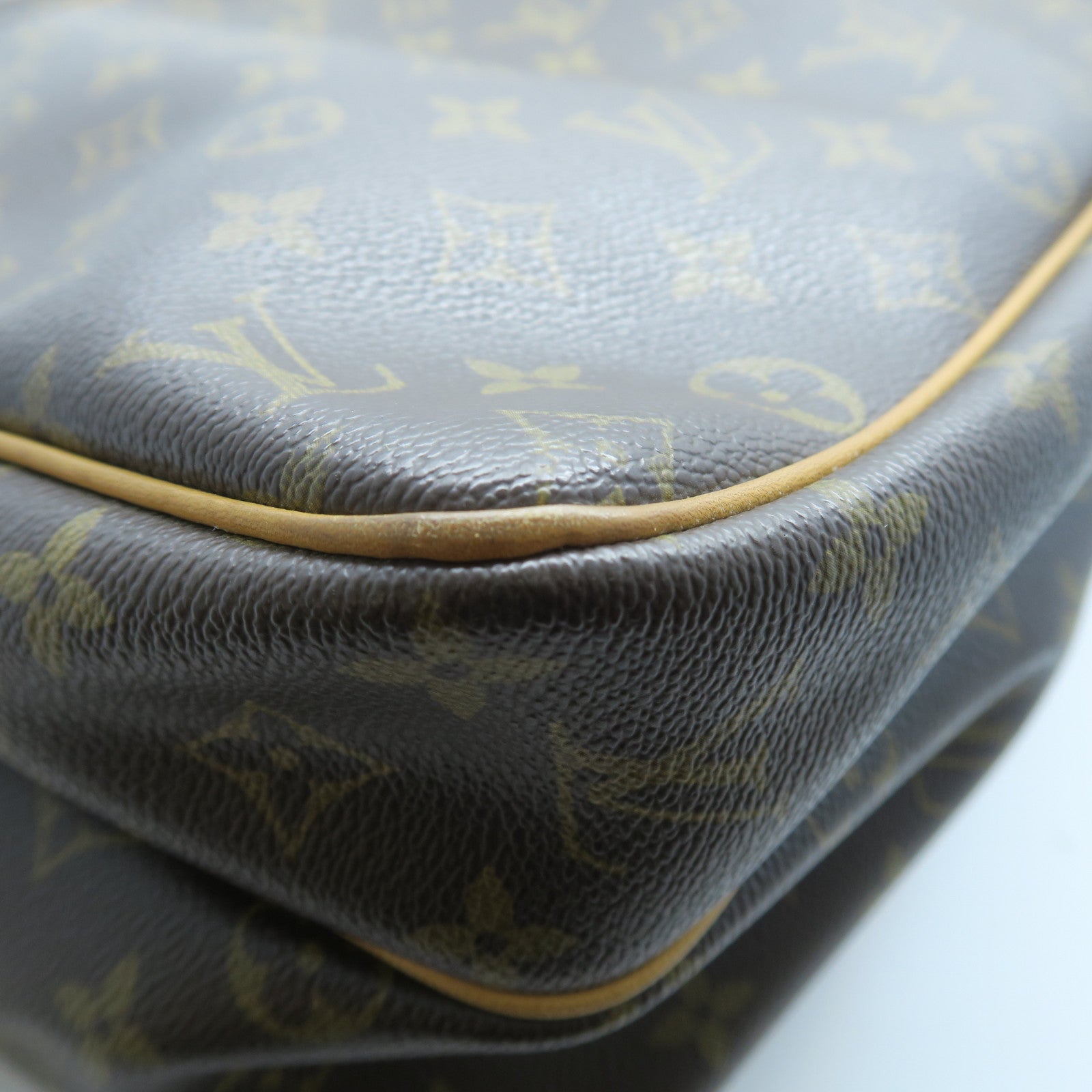 LOUIS VUITTON Monogram Reporter GM金扣肩背袋啡色