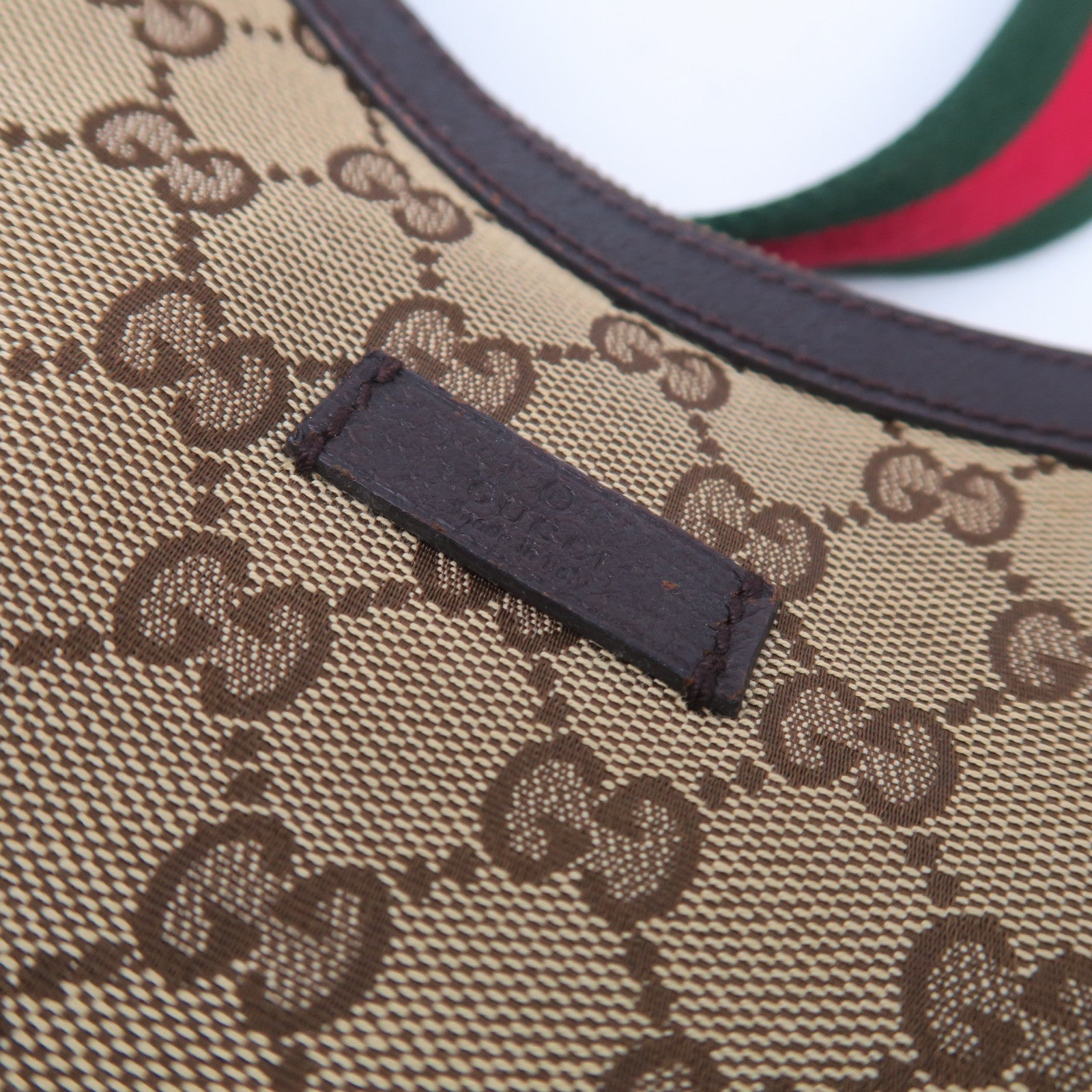 GUCCI 帆布Shoulder Bag銀扣肩背袋啡色