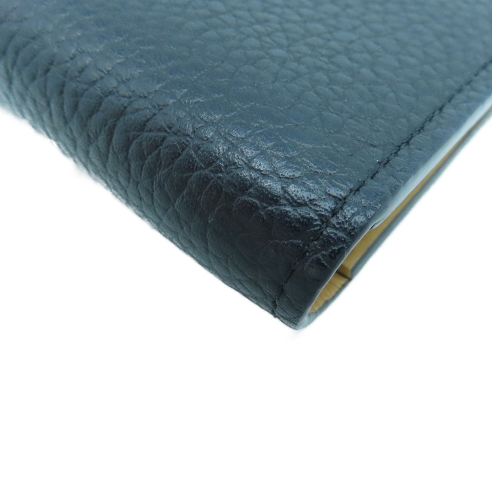 LOUIS VUITTON 【激減優惠】Taurillon皮革Capucines金扣長錢包黑色