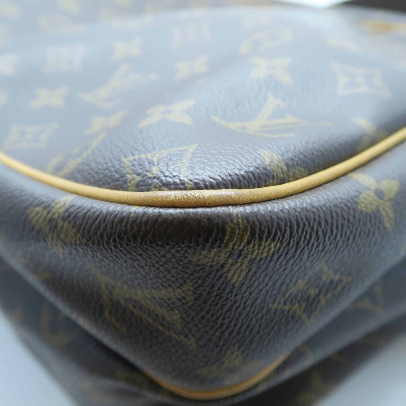LOUIS VUITTON Monogram Reporter GM金扣肩背袋啡色