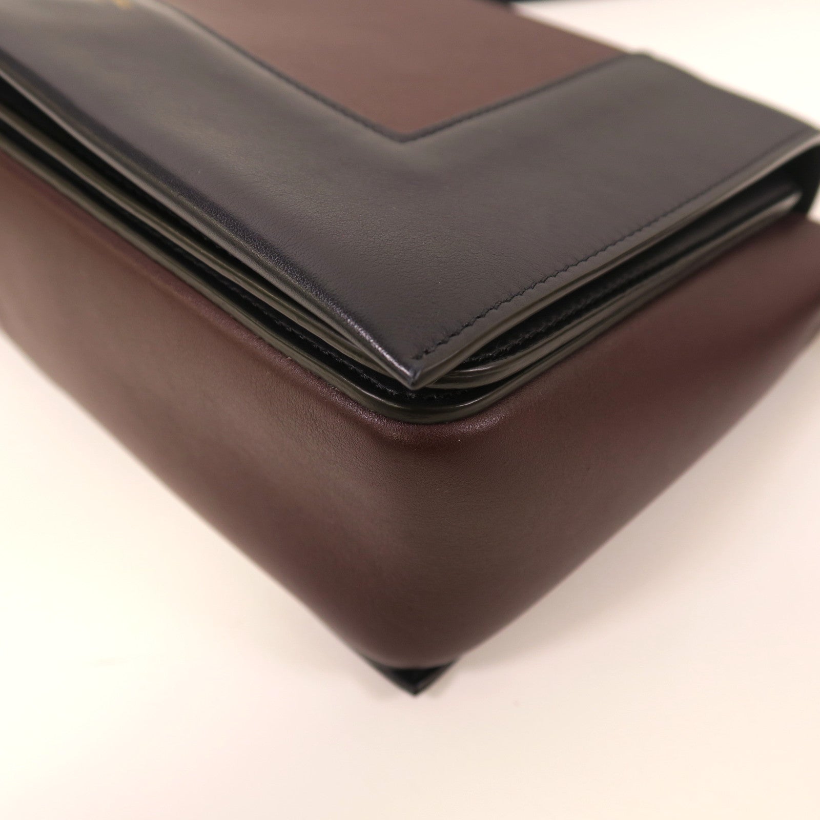 CELINE 牛皮皮革Shoulder Bag金扣肩背袋紅色/藍色