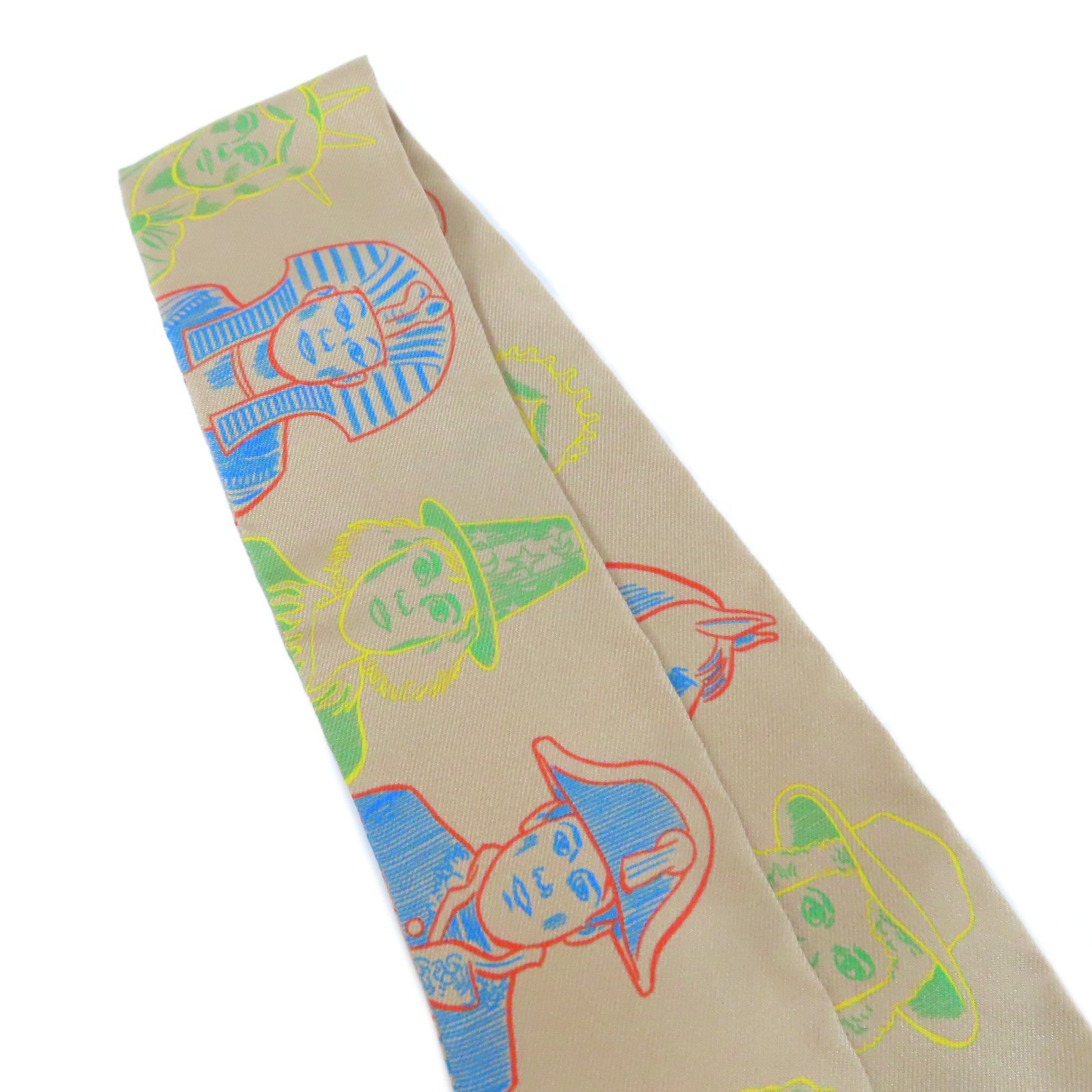 HERMES 絲質Twilly Scarf絲巾啡色