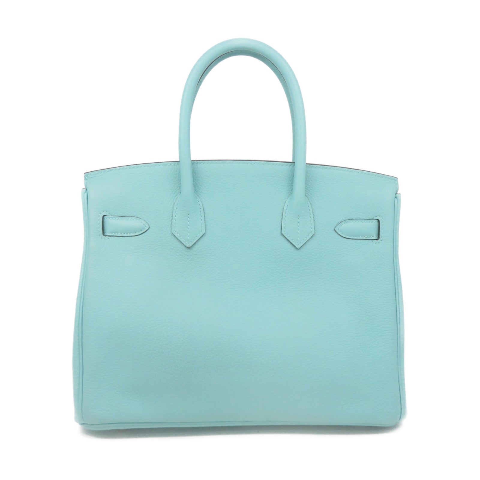 HERMES 【激減優惠】Togo皮革Birkin 30 Hand Bag銀扣手挽袋Blue Atoll馬龍藍色