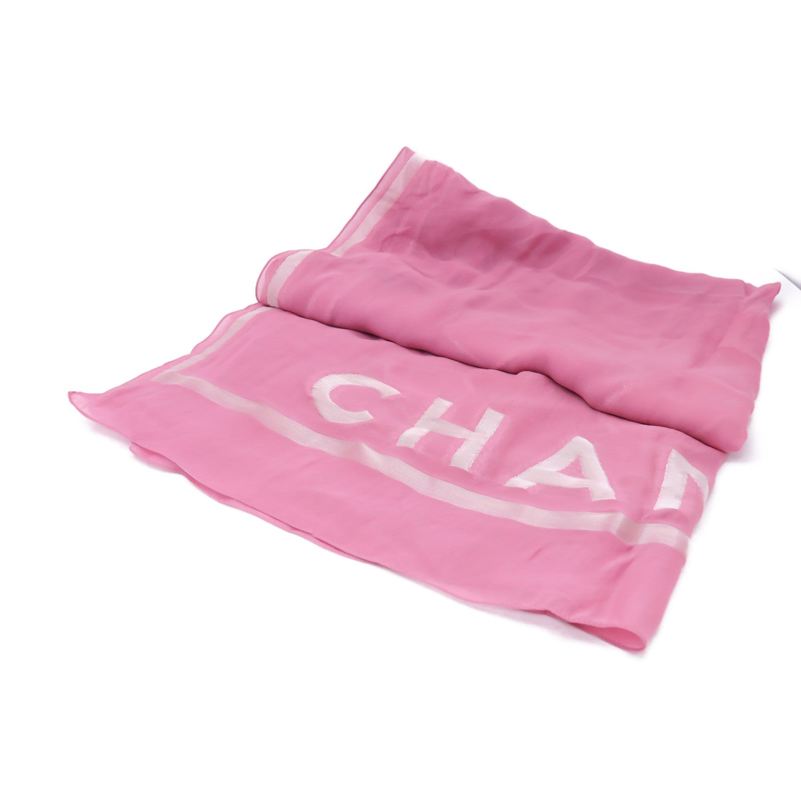 CHANEL 絲質Scarf圍巾粉紅色